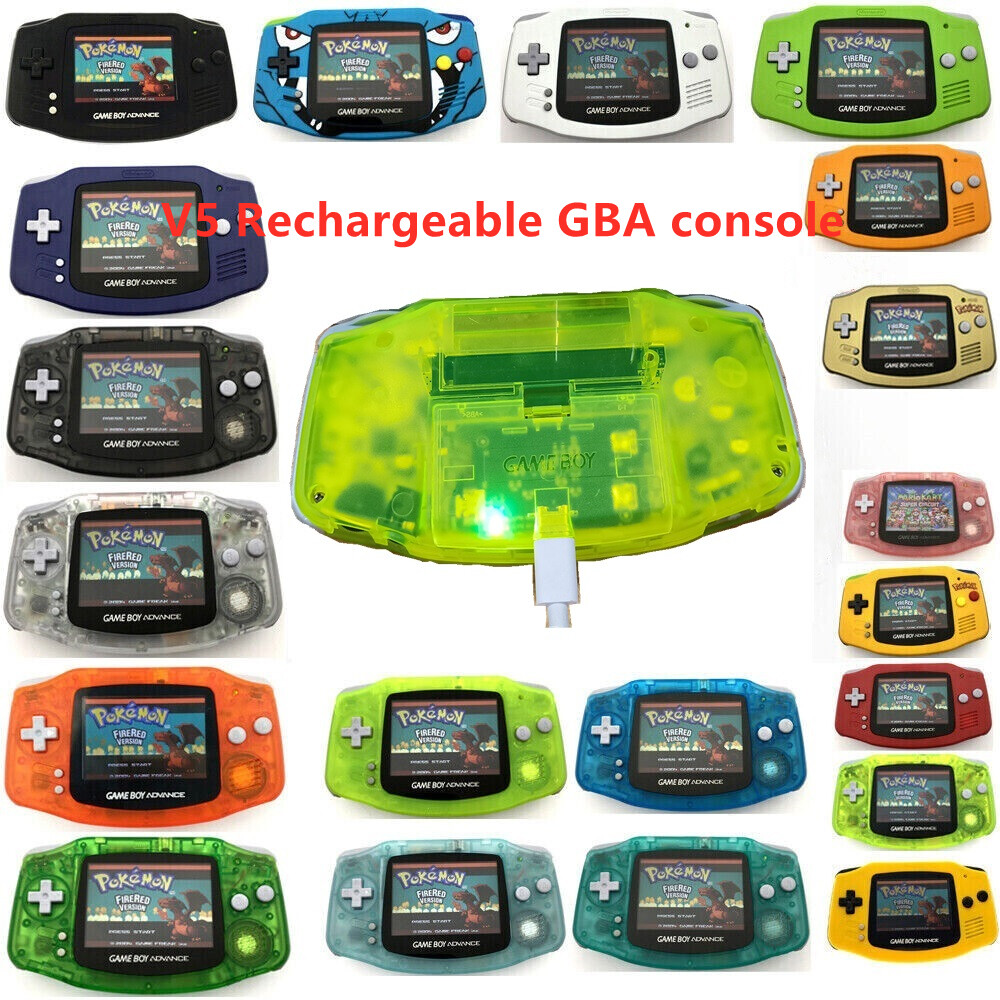 V5 Rechargeable IPS 15 Levels Brightness Backlight Mod Game Boy Advance Console