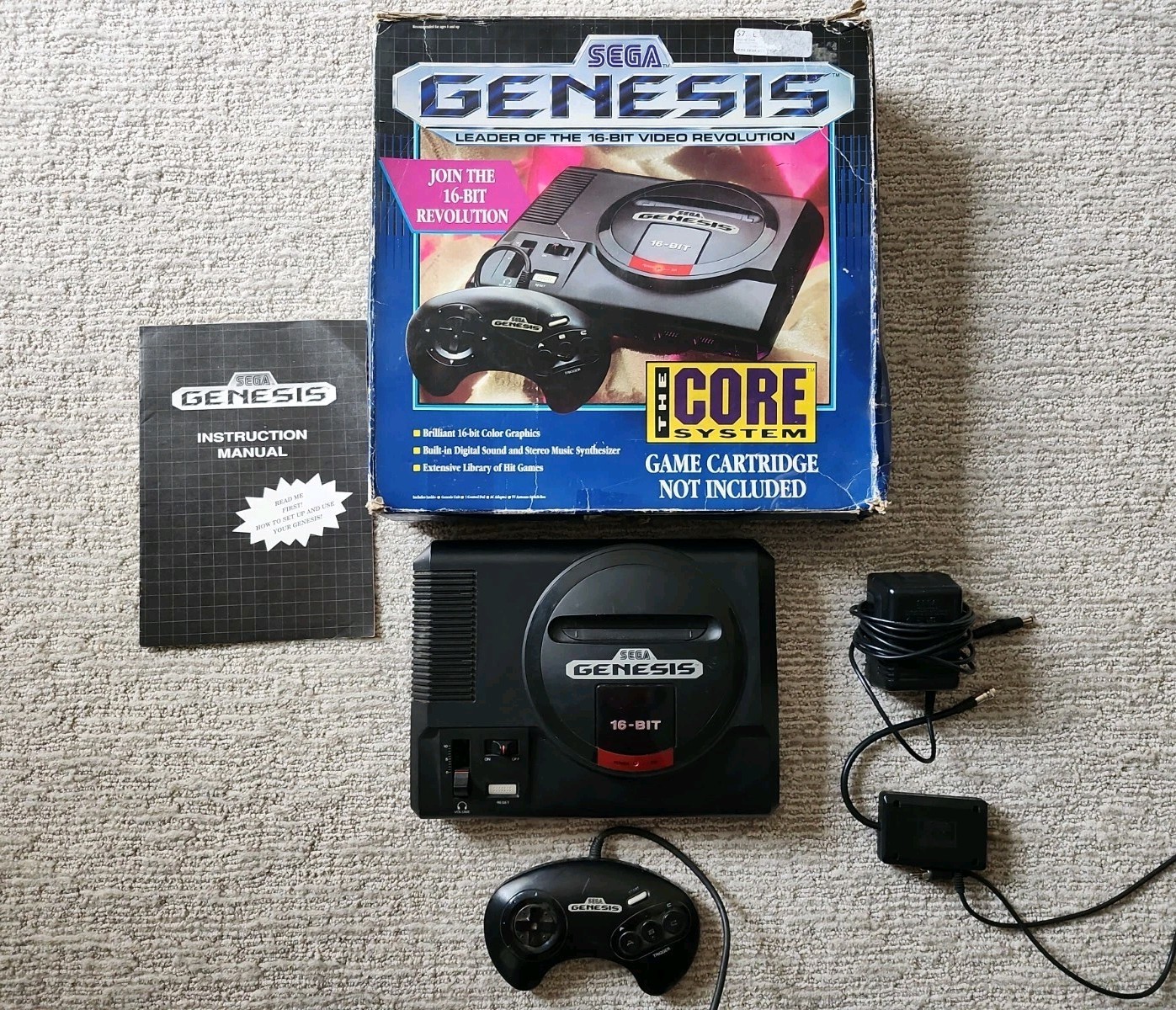 Sega Genesis Model 1 Console The Core System Video Game CIB 1992 No Foam