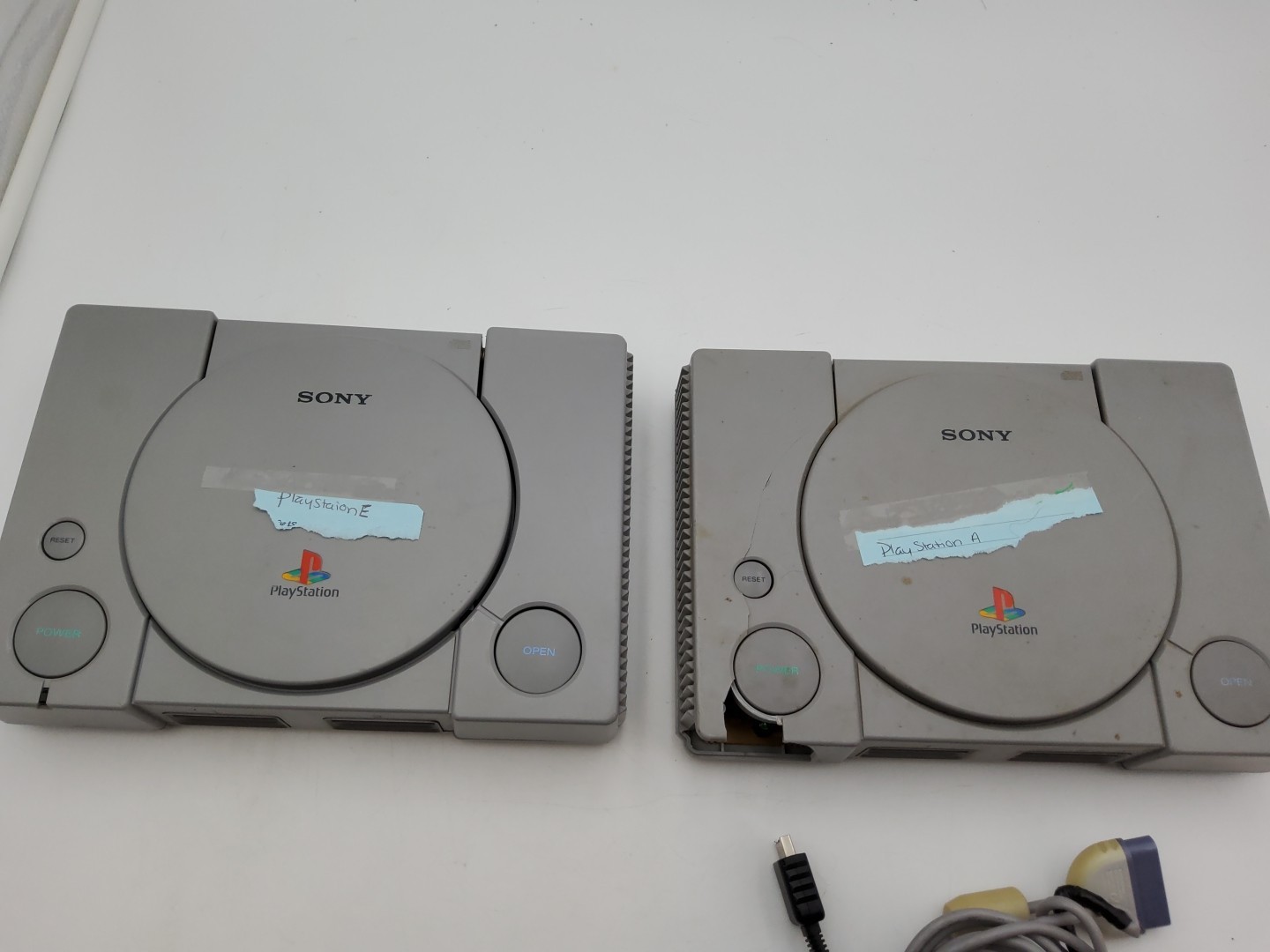 Sony PlayStation 1 Game Console 2 Console Lot FOR PARTS – Controller Included