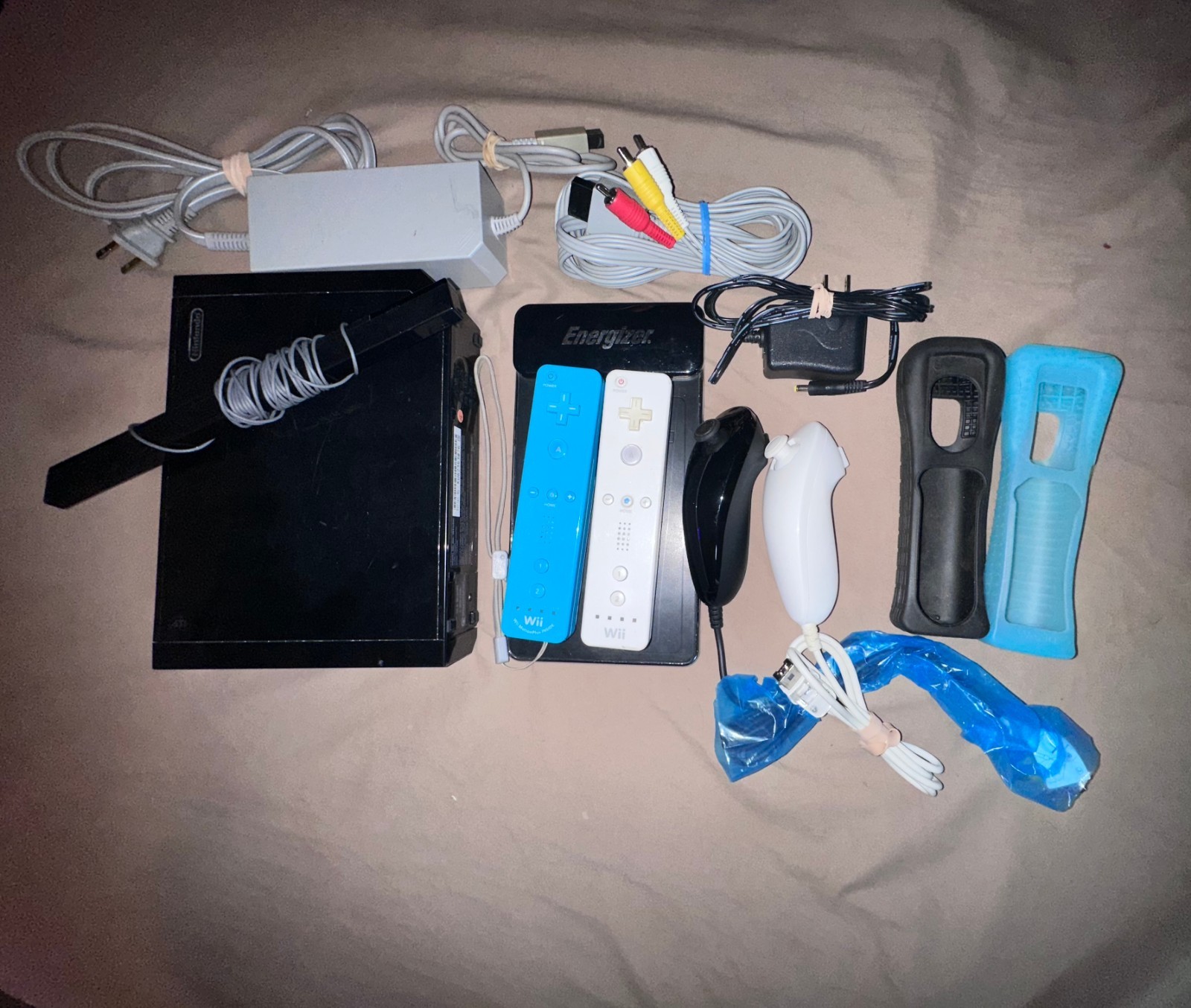 Nintendo Wii Black Console Bundle – MotionPlus Remotes, Nunchuk, Charger, Extras