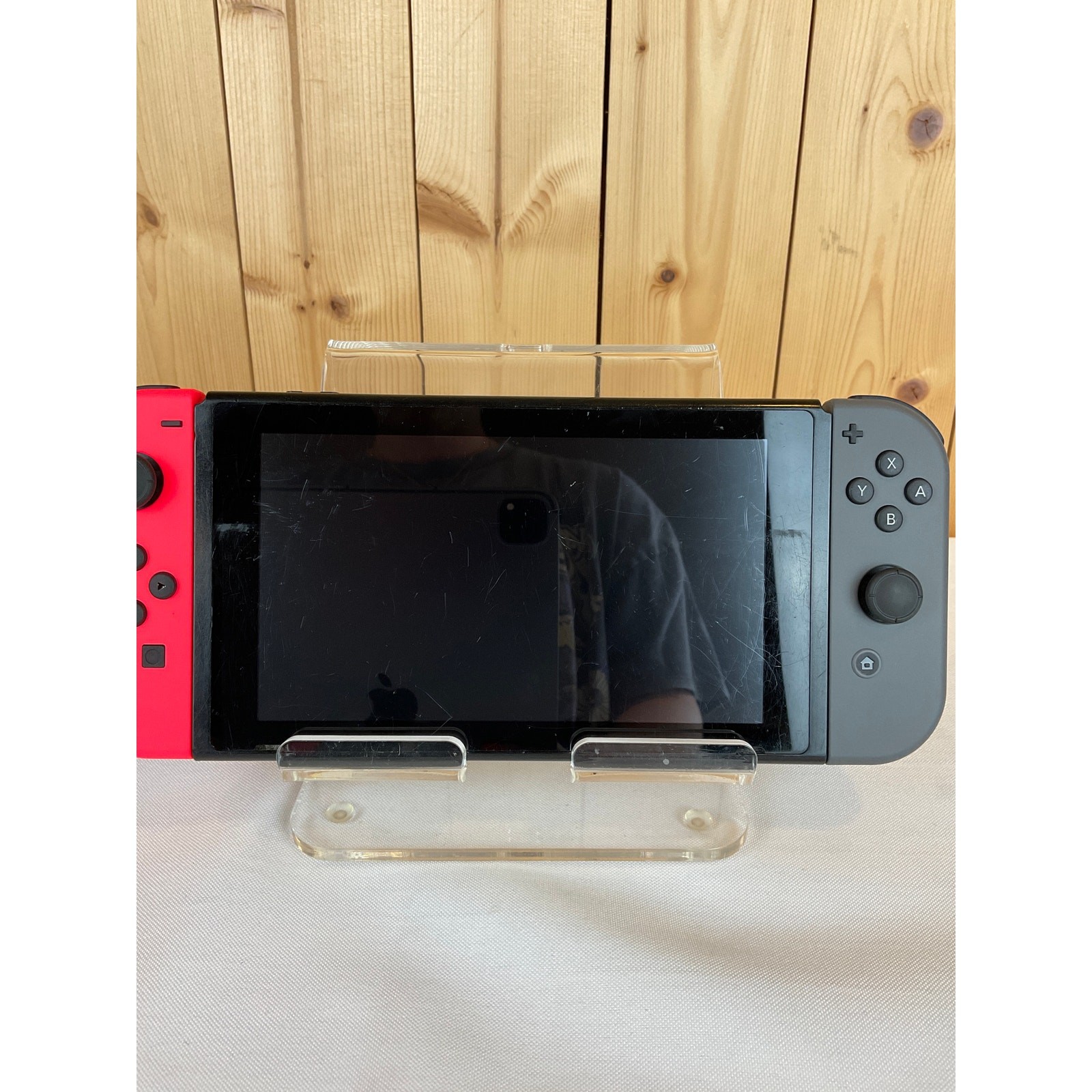 Nintendo Switch With Gray/Neon Red Joy Con Controllers, Bundle