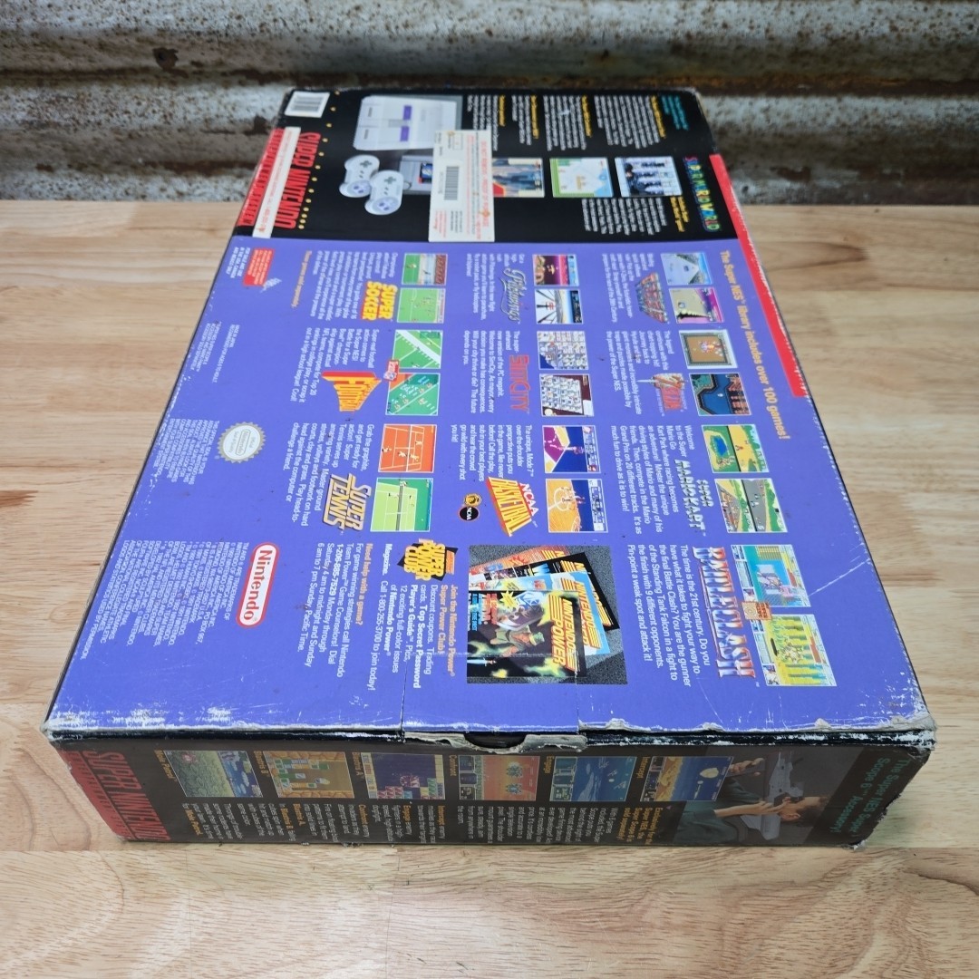 Nintendo Super NES Super Set Console Super Mario World/Mario All Stars in Box