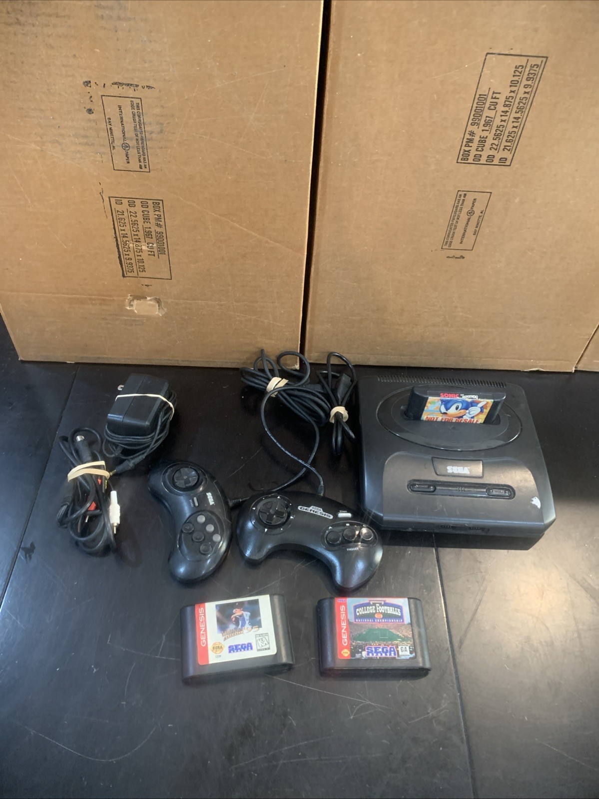 Original OEM Sega Genesis System Model 2 Console Complete W/ Controllers & Games