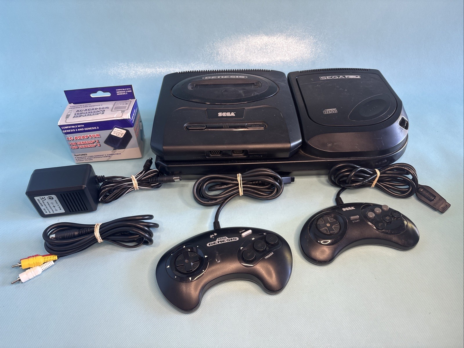 Sega CD Genesis Model 2 System Console w/ Controllers ***READ***