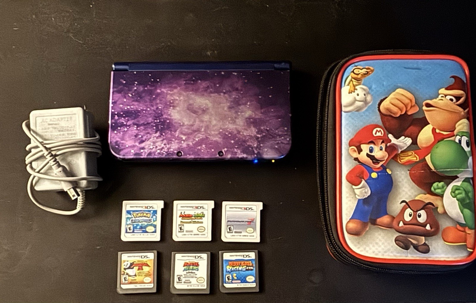 New Nintendo 3DS XL Galaxy Edition With 6 Games, Case, And Charger -Excellent