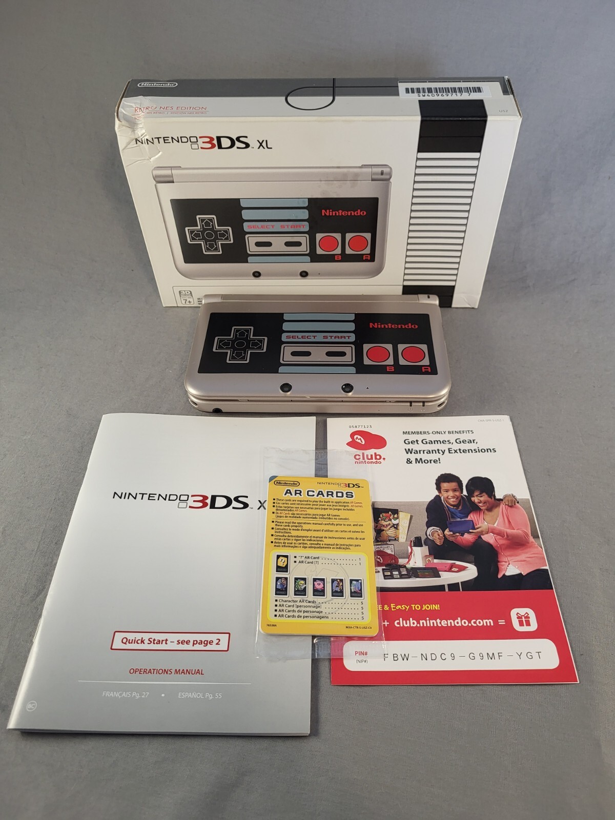 Nintendo 3DS XL – Retro NES Edition – SPR-001 – Complete In Box – Tested!