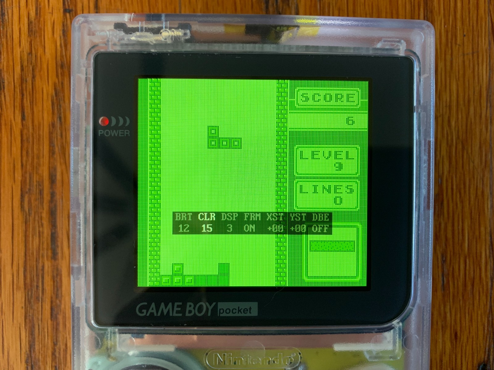 Nintendo Game Boy Pocket clear console system OSD IPS backlit screen yellow pcb