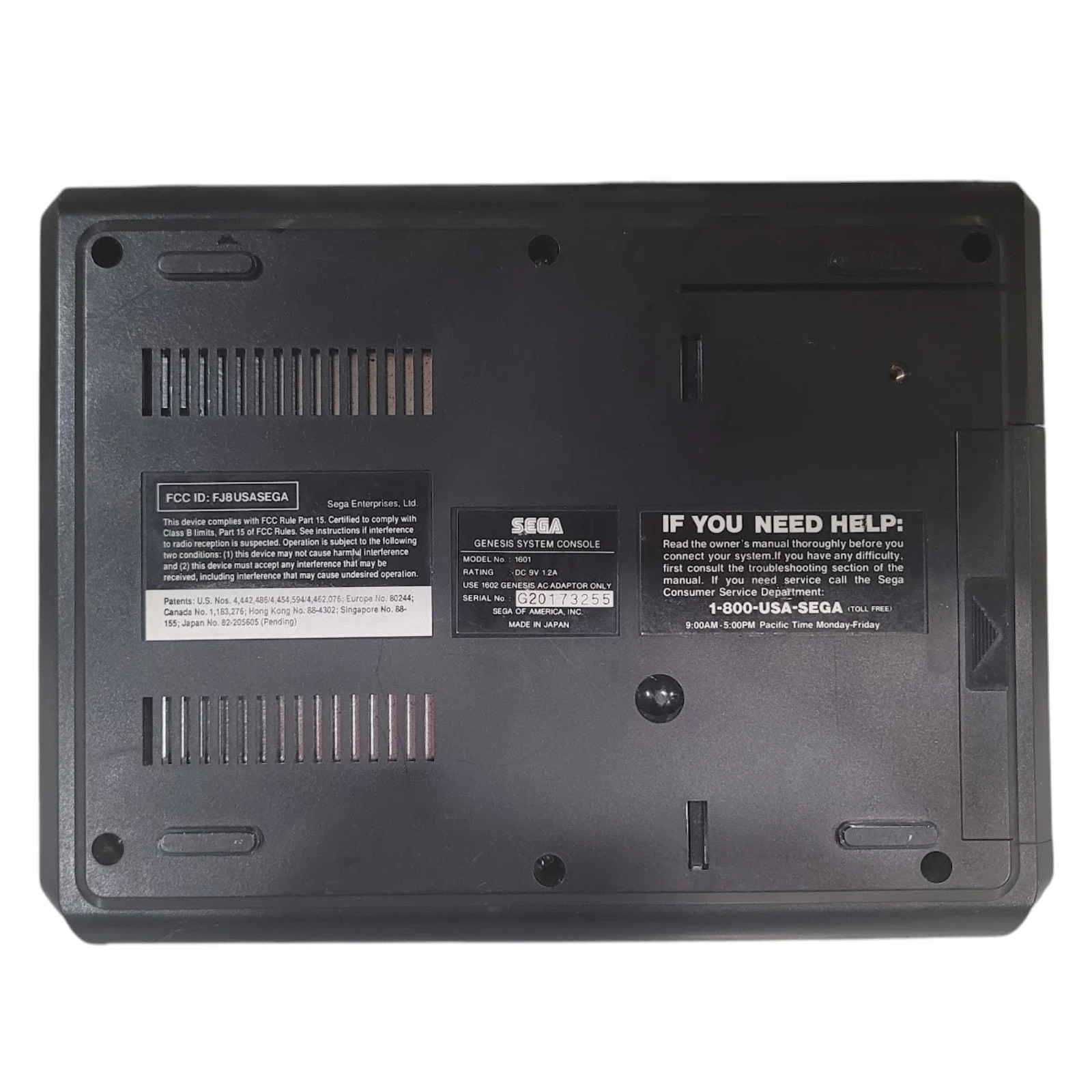 Sega Genesis Model 1 Console VA7 Cleaned Tested – OEM PSU Pad RF AV HardBall