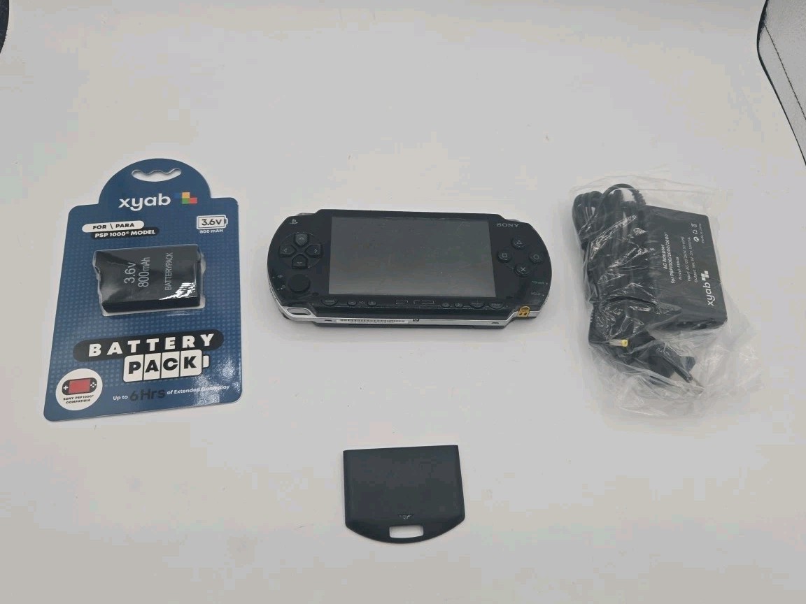 Sony PlayStation Portable PSP 1000 Black Console Tested Region Free No Umd Bundl