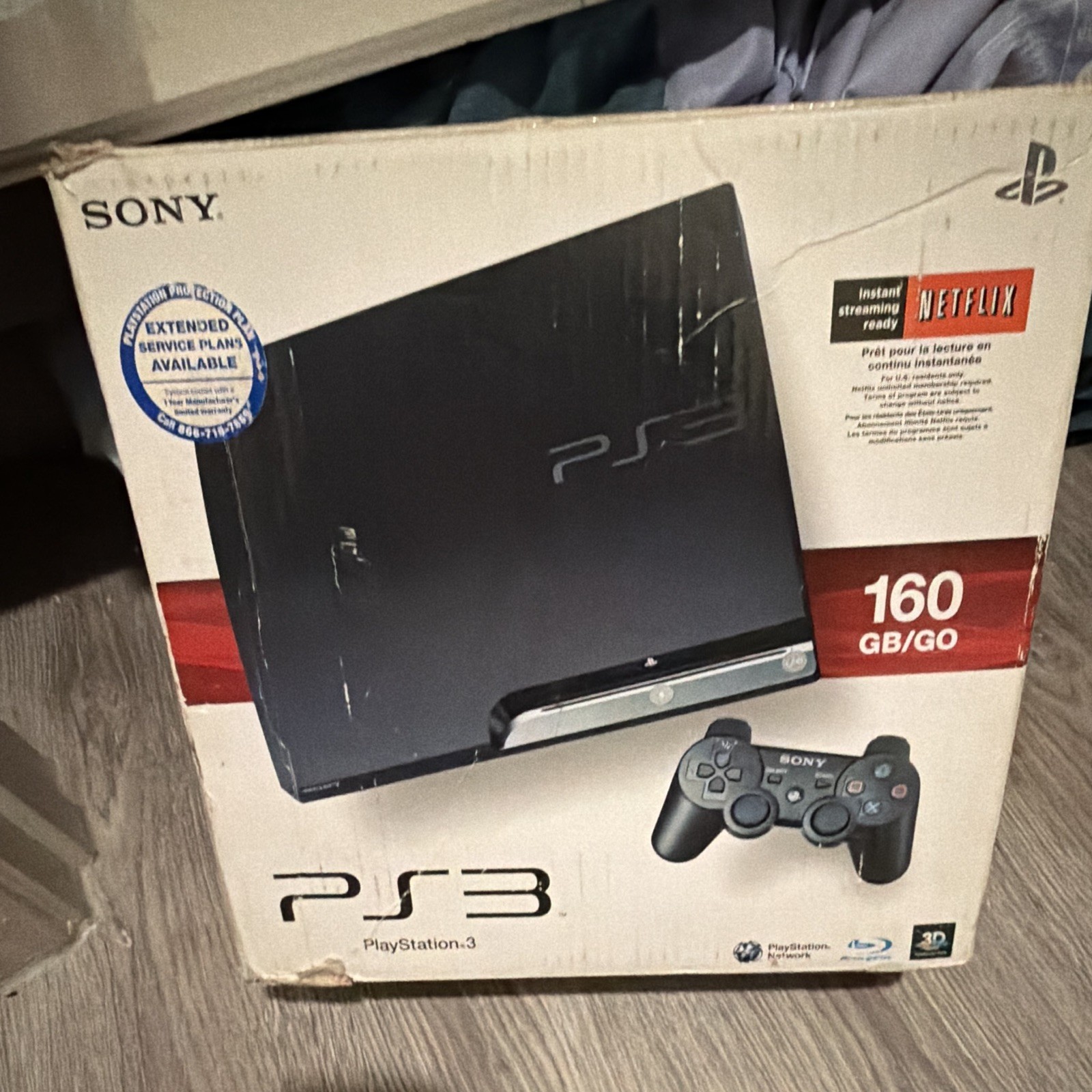 Sony PlayStation 3 PS3 160GB Black HDMI Blu-Ray 1080p NTSC-U/C + DualShock 3