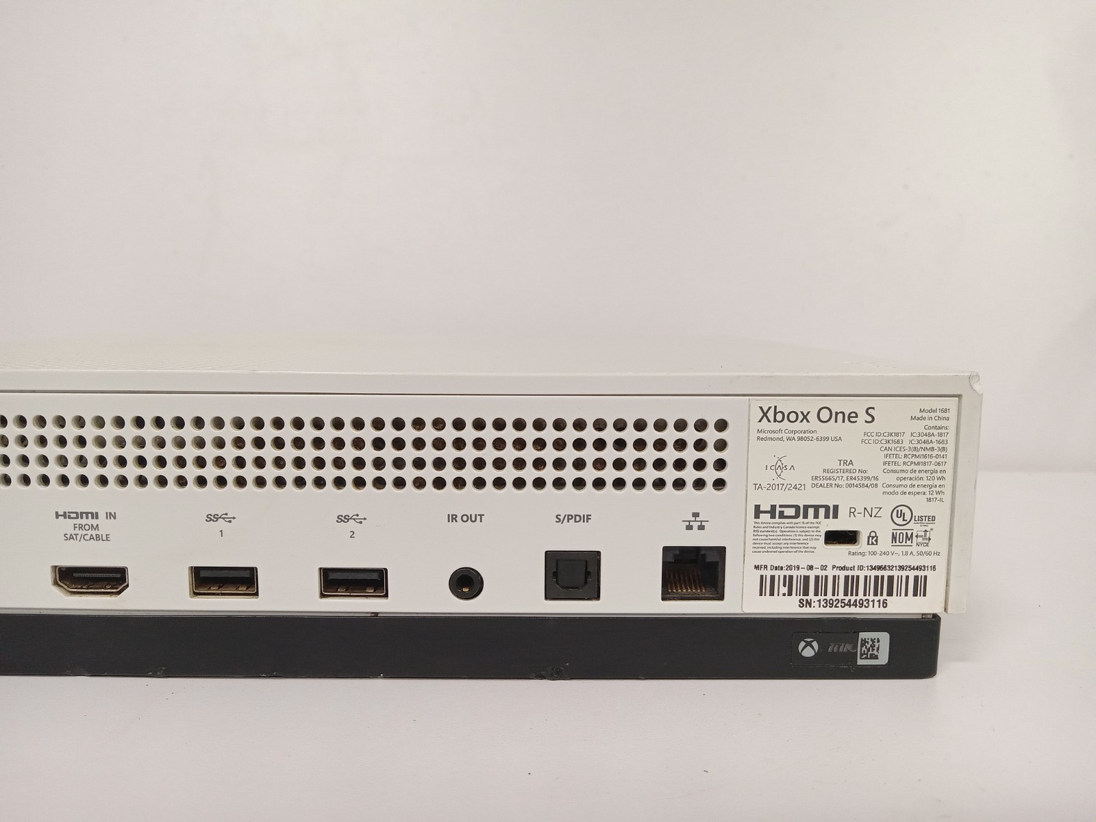 Microsoft Xbox One S (1TB) Console & Cables – Fully Functional *COND* #3