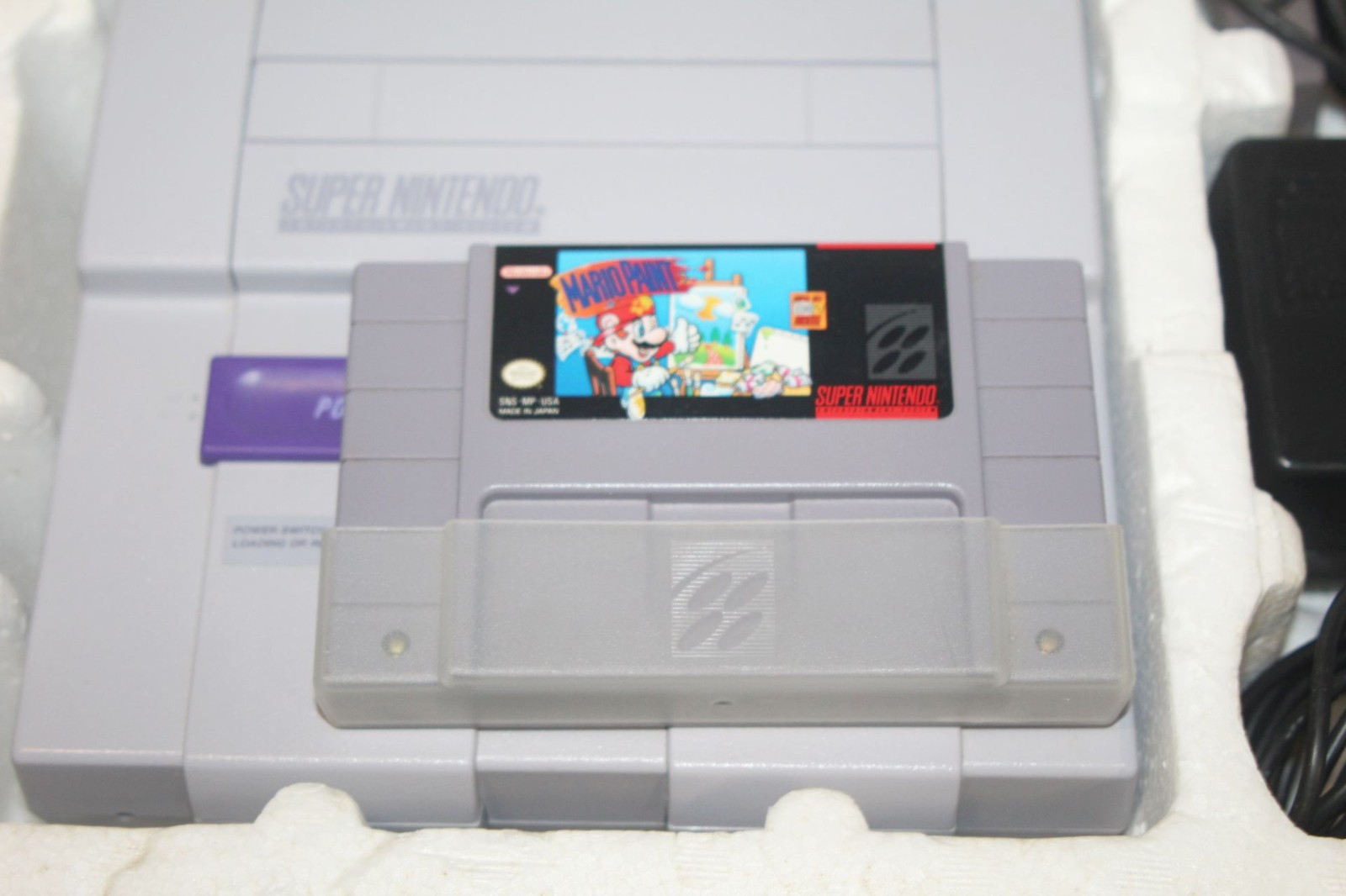 SNES Super Nintendo Set Mario Paint Complete CIB Box w/ Matching Serial Numbers