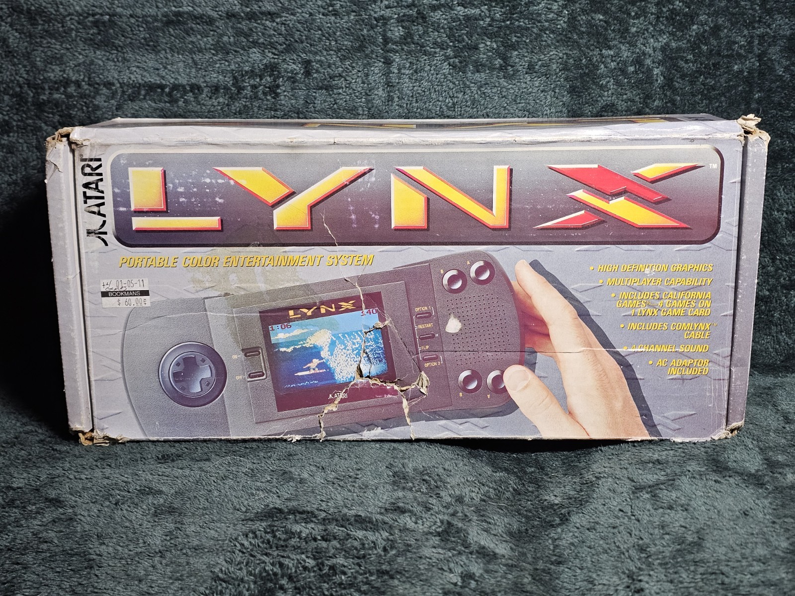 Atari Lynx System Original + 9 GAMES & MATCHING SERIAL NUMBERS BOX! WORKING