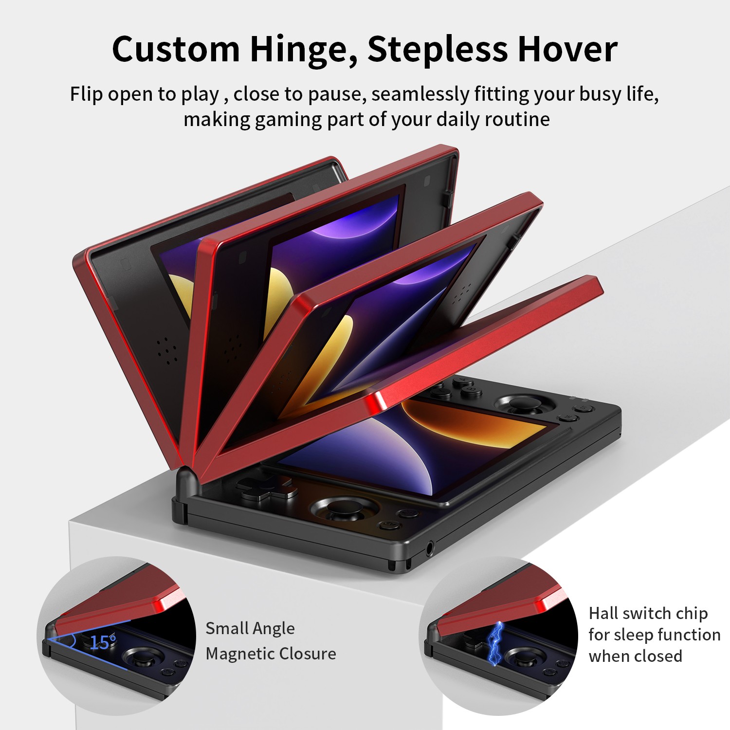 ANBERNIC RG DS Retro Video Game Console 4 Inch Android 14 Flip Game Player Gifts
