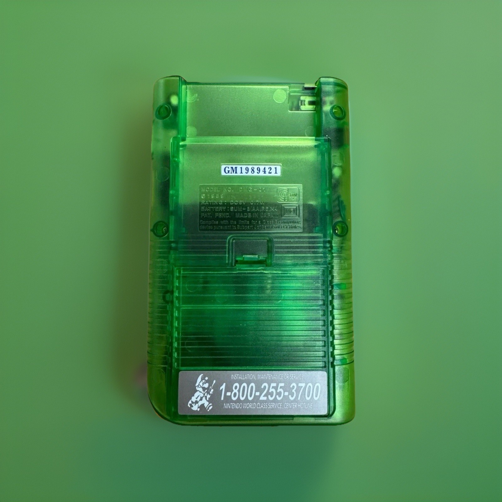Restored Nintendo Game Boy (Grade A, Clear Green, DMG-01)