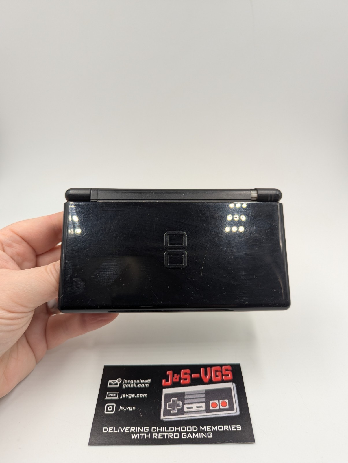 Ninto DS Lite Onyx Black For Parts Repair Broken Hinge