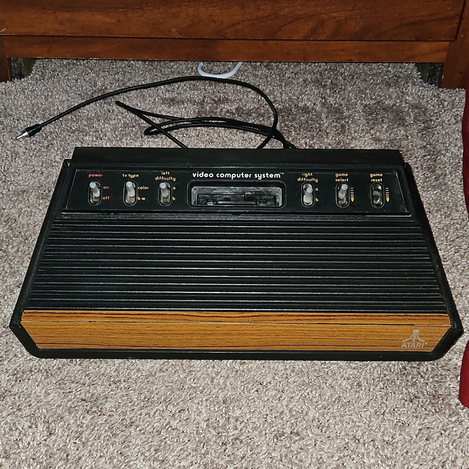 Atari CX-2600 Console Black Brown, Game Difficulty, Select & Reset Switch, 2600