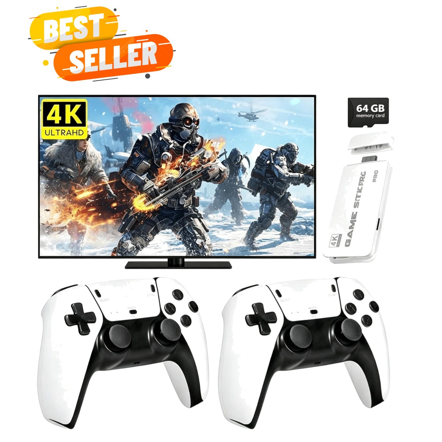 Retro Game Console with 4K HDMI Output, Plug and Play Game Stick for TV, Pre-…