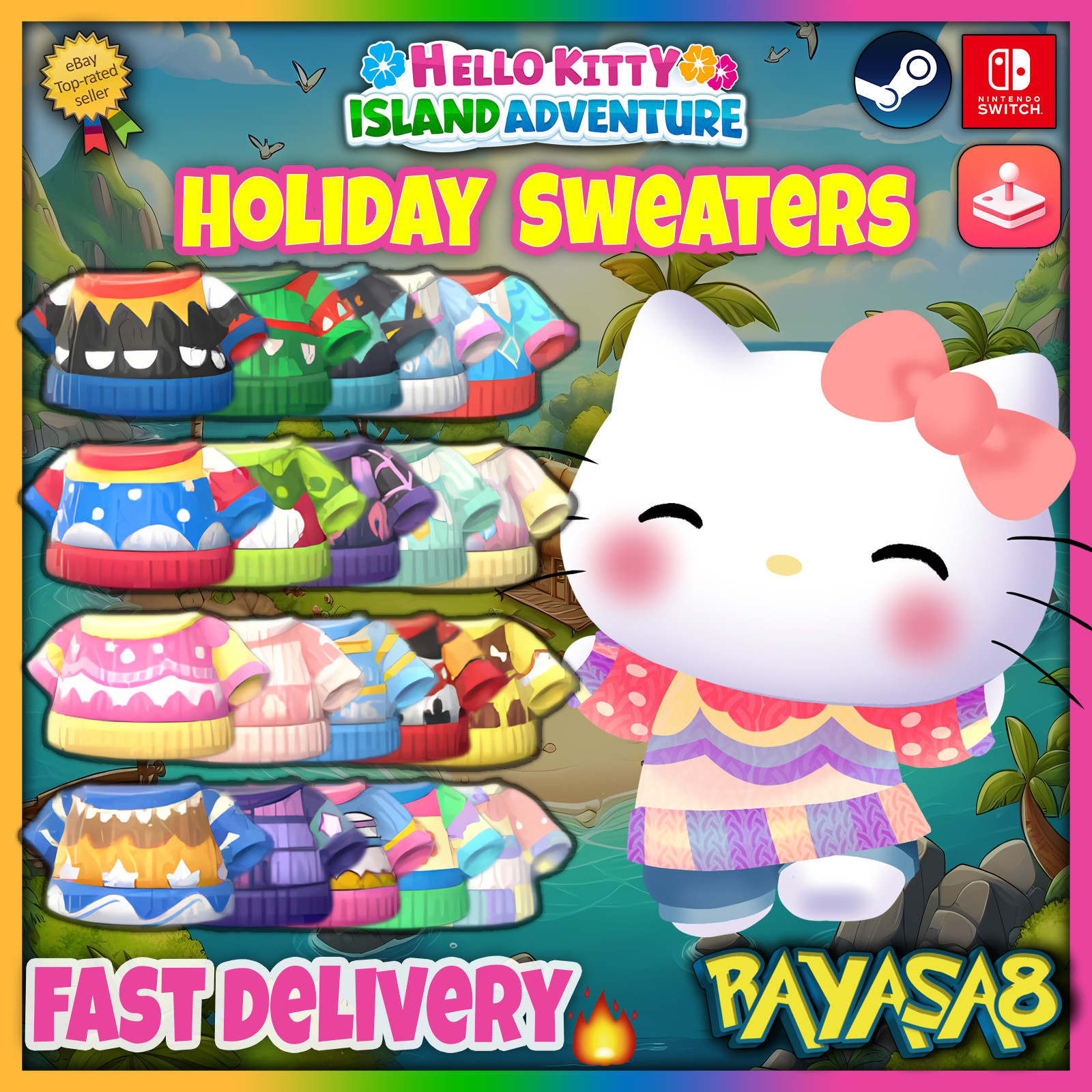 🎁 Holiday Sweaters Set | Hello Kitty Island Adventure iOS/Steam/Switch 🎄🔥
