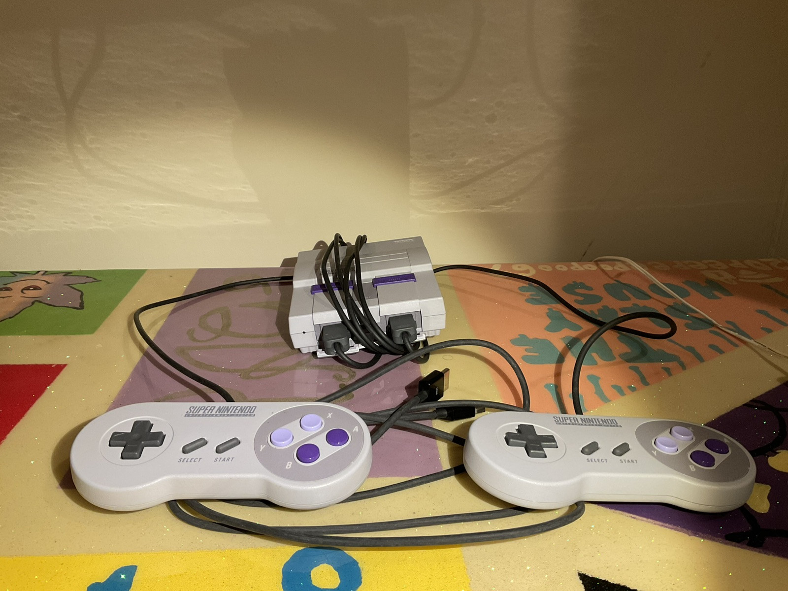 Nintendo SNES Classic with 2 Controllers Tested Works Great