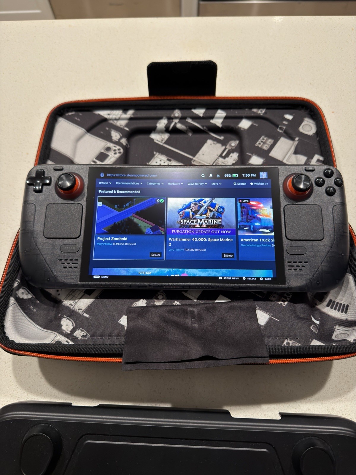 Smoky translucent Steam Deck Handheld 1 TB with other accessories included!!