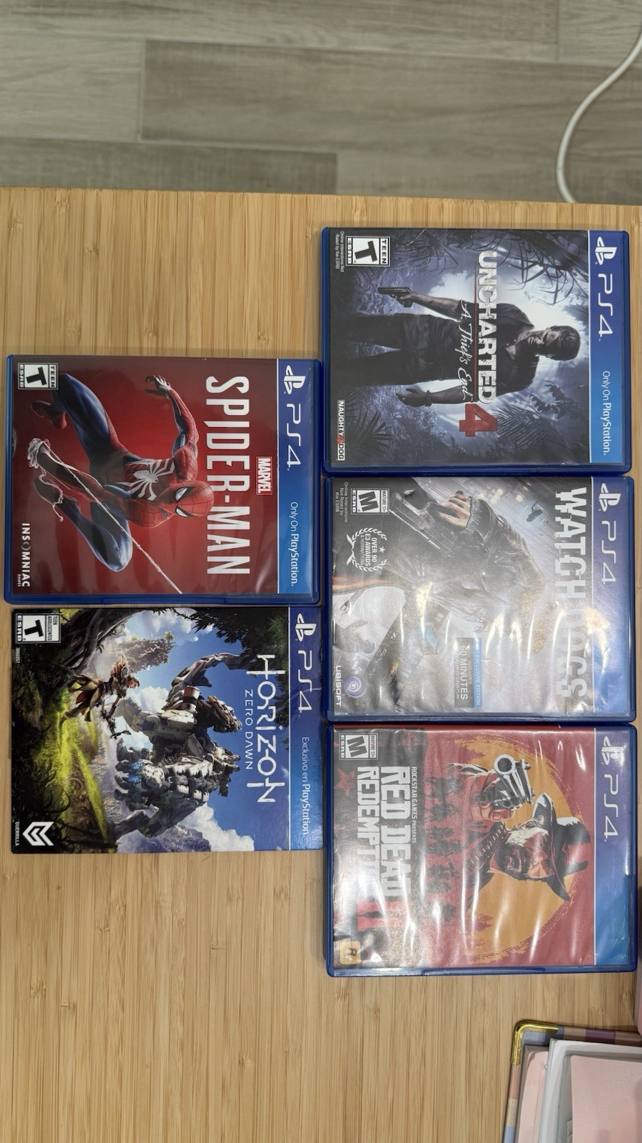 Sony PS4 Slim 500GB + Spider-Man RDR2 Horizon Zero Dawn Uncharted 4 Watch Dogs