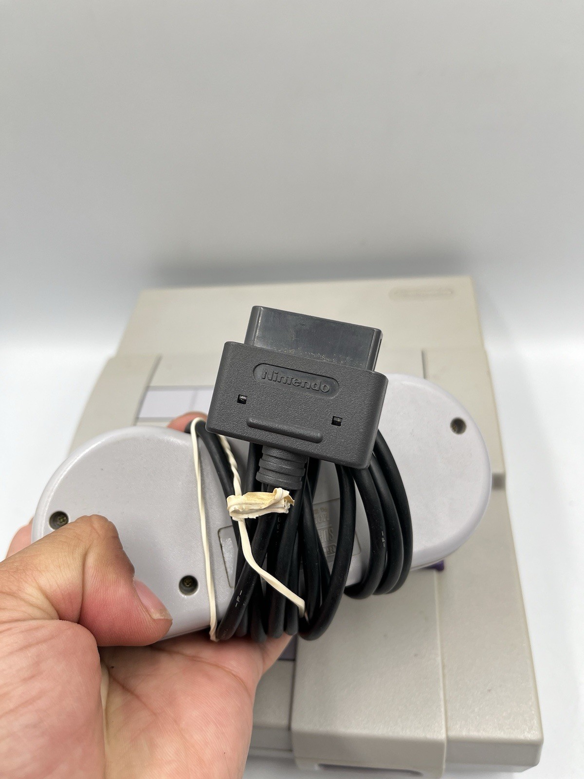 Super Nintendo Entertainment System SNES Console OEM Controller + Cords TESTED