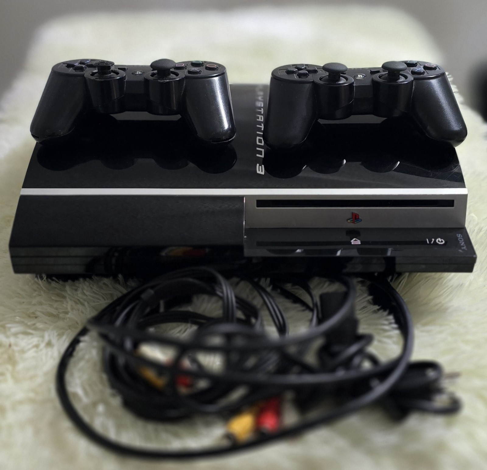 Sony PlayStation 3 CECHL01 Fat PS3 Console Cords & 1 OEM Controller WORK