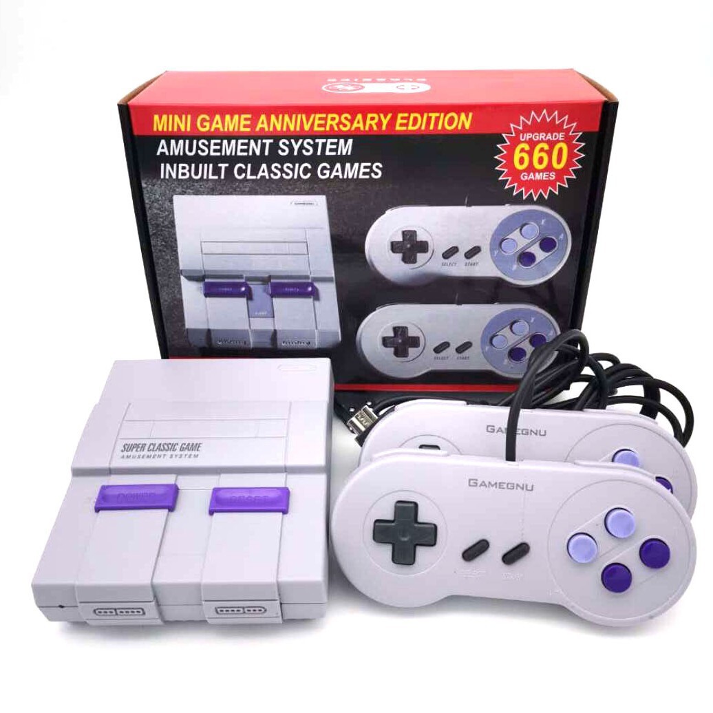 Retro Gamer Console Super SNES SFC HDTV Video Console Dual Controller Support