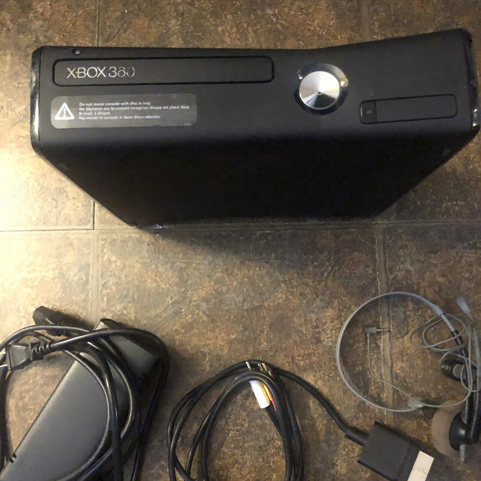 Microsoft XBOX 360 SLIM Black Video Game Console System Bundle Set Kit Xbox 360S