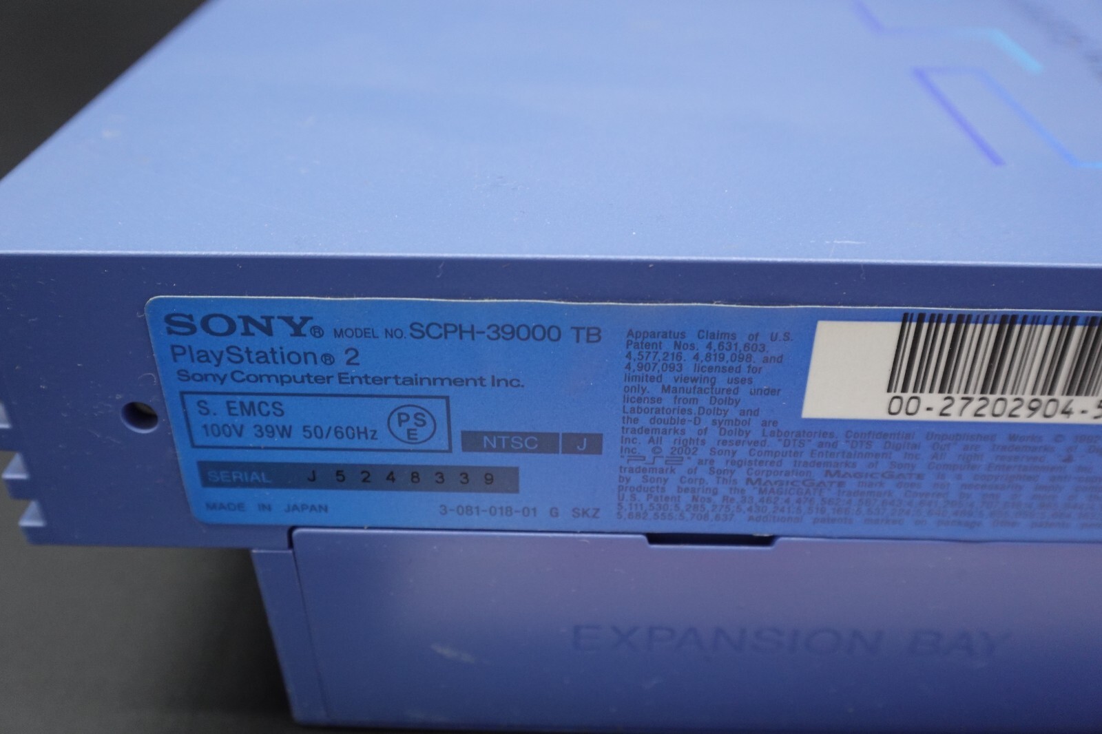 Sony PlayStation 2 PS2 Console only SCPH 39000 TB Toys Blue turquoise japan Used
