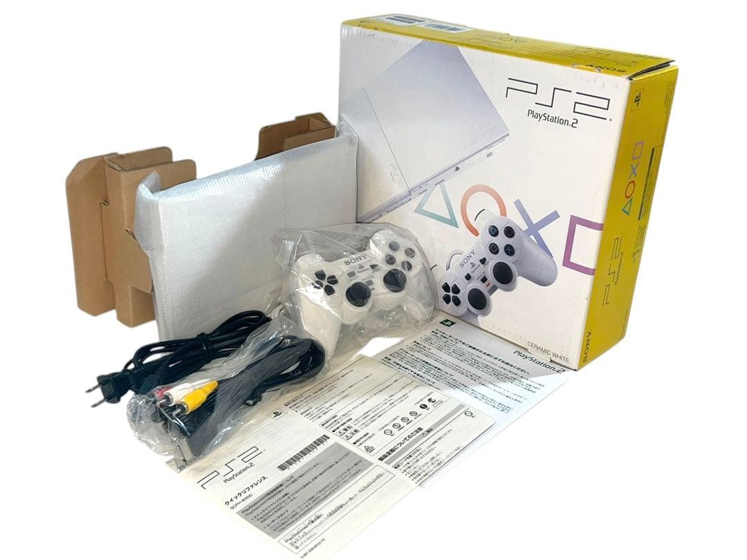 PS2 SCPH 90000 Ceramic White Console Slim Protected Rare Model