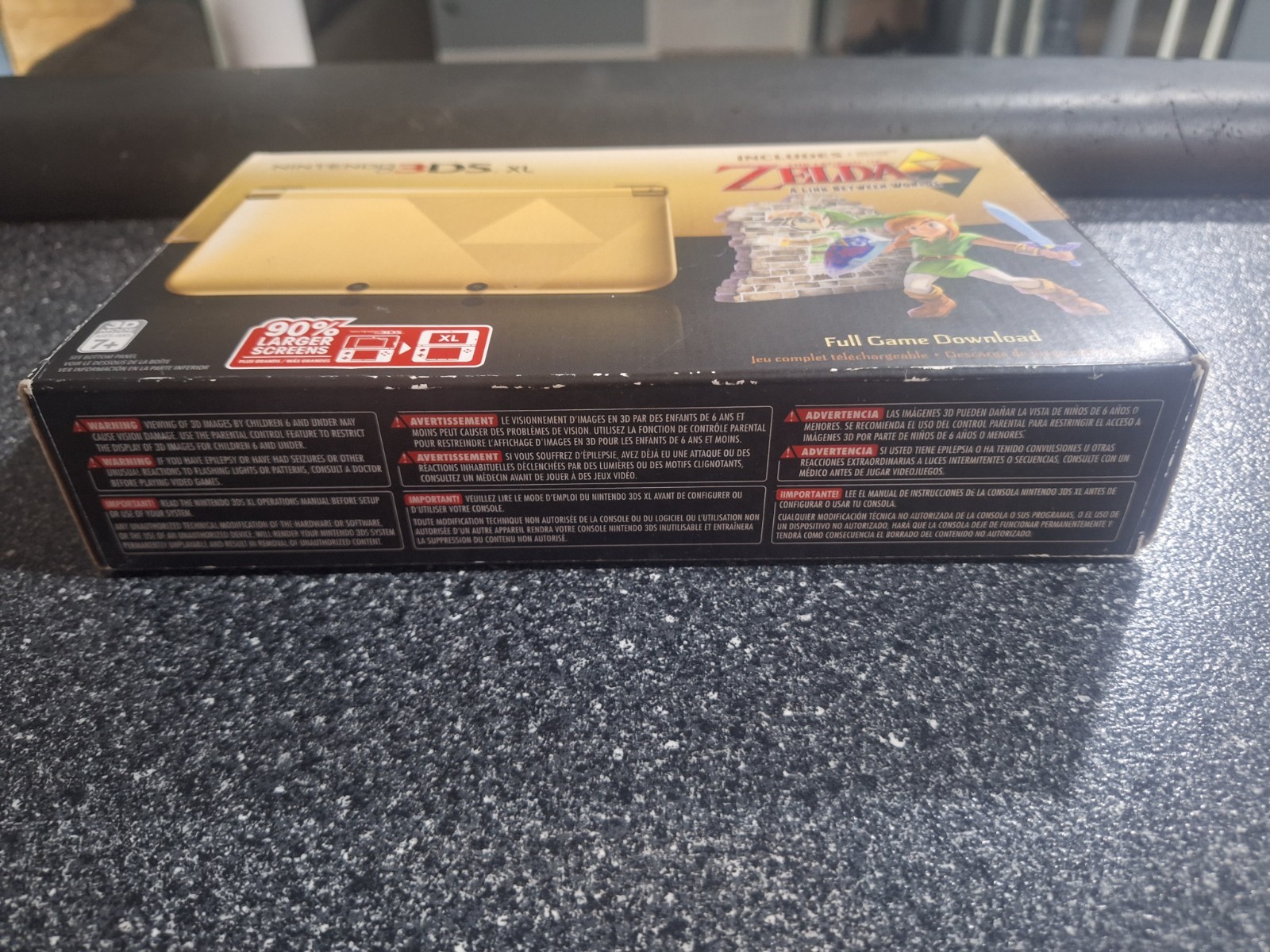 BOX + PAPERWORK ONLY Nintendo 3DS XL Limited Edition Zelda A Link Between Worlds