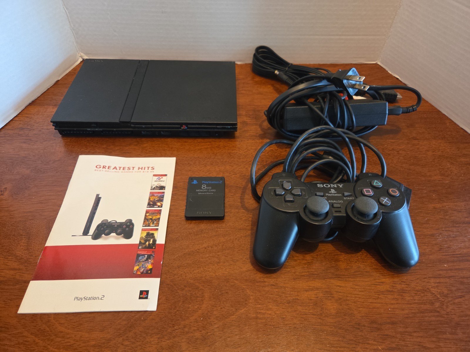 Sony PlayStation 2 PS2 Slim Black Console Bundle –Controller / Cables / 8MB Card