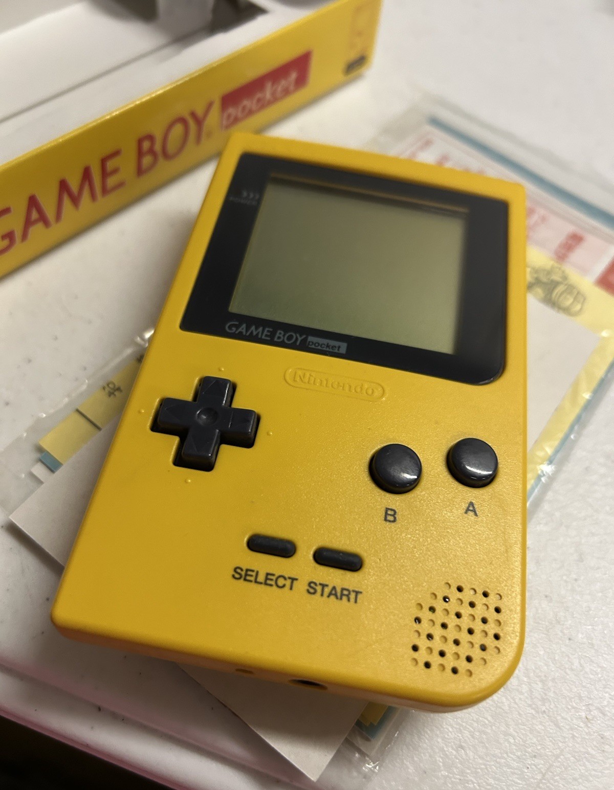Nintendo Gameboy Pocket Console Yellow Japan GB with box US SELLER