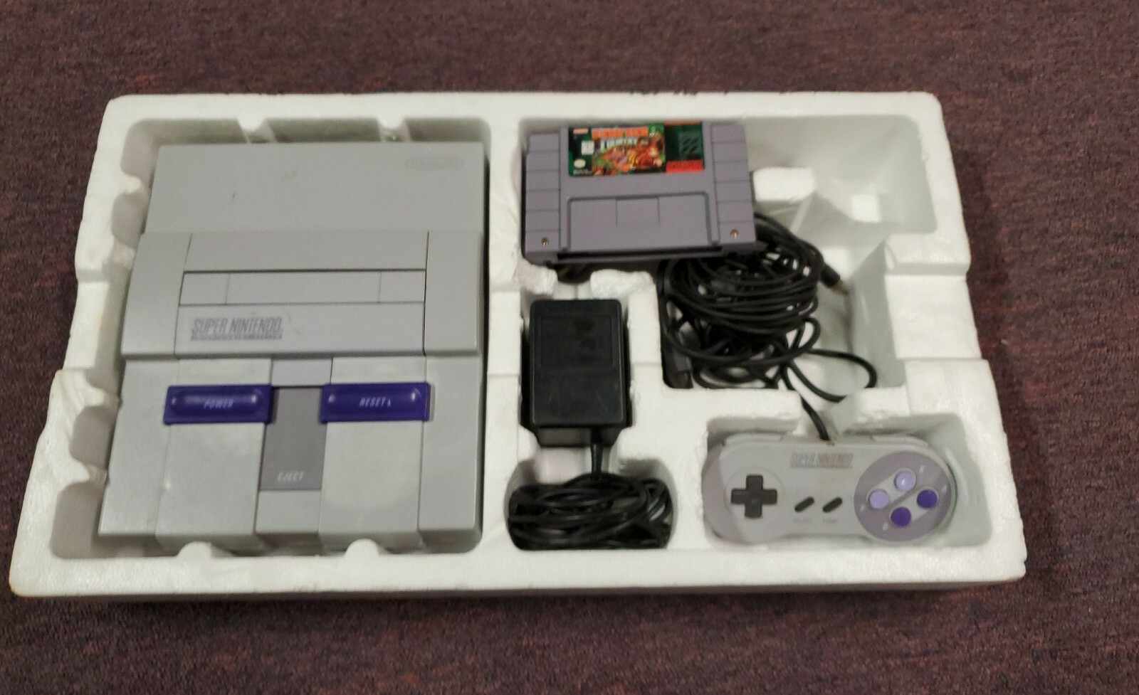 Super Nintendo Entertainment System Super Donkey Kong Console SNES (Works Well)
