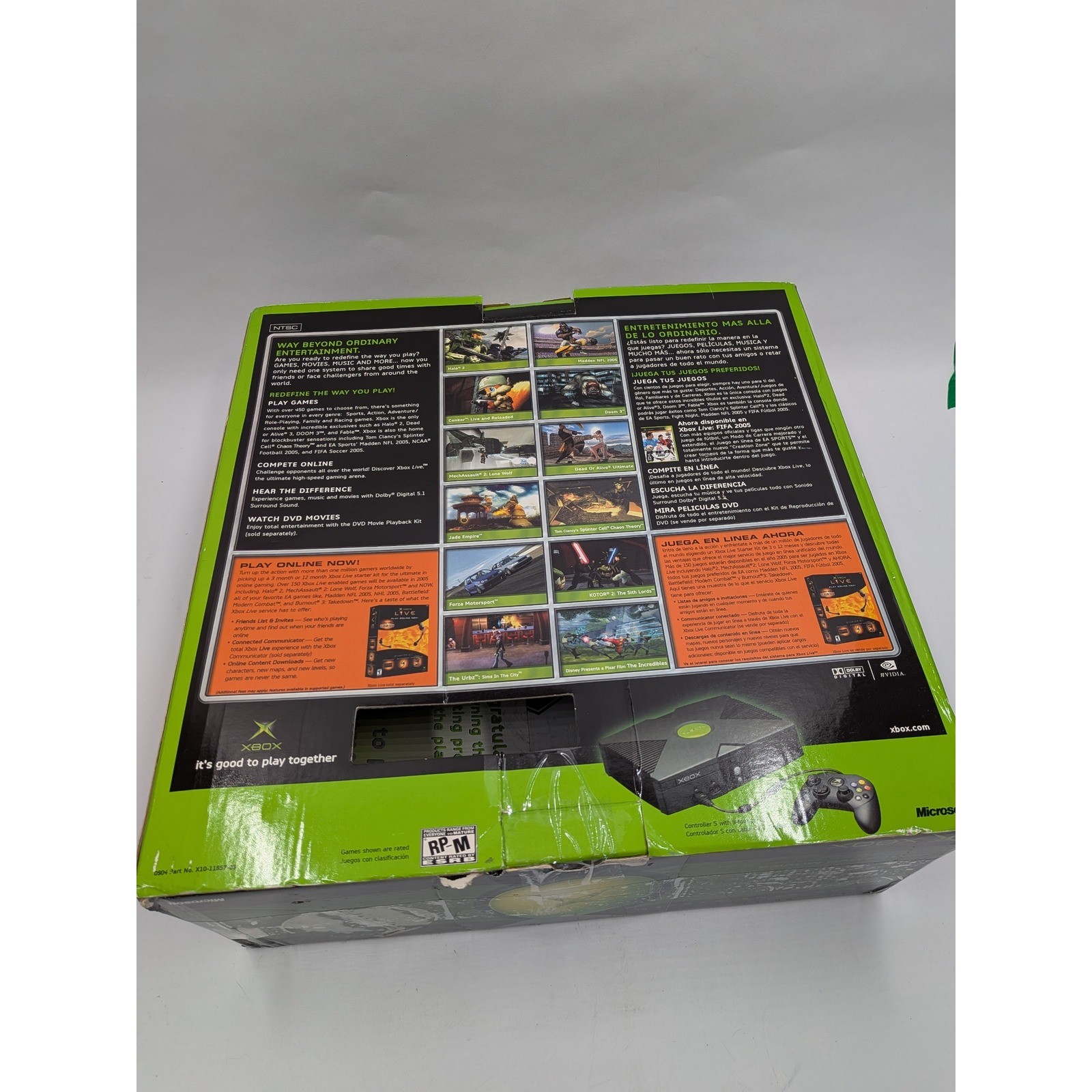 Microsoft Xbox Console Bundle Original Box Controller 3 Games Shark Tale Nemo