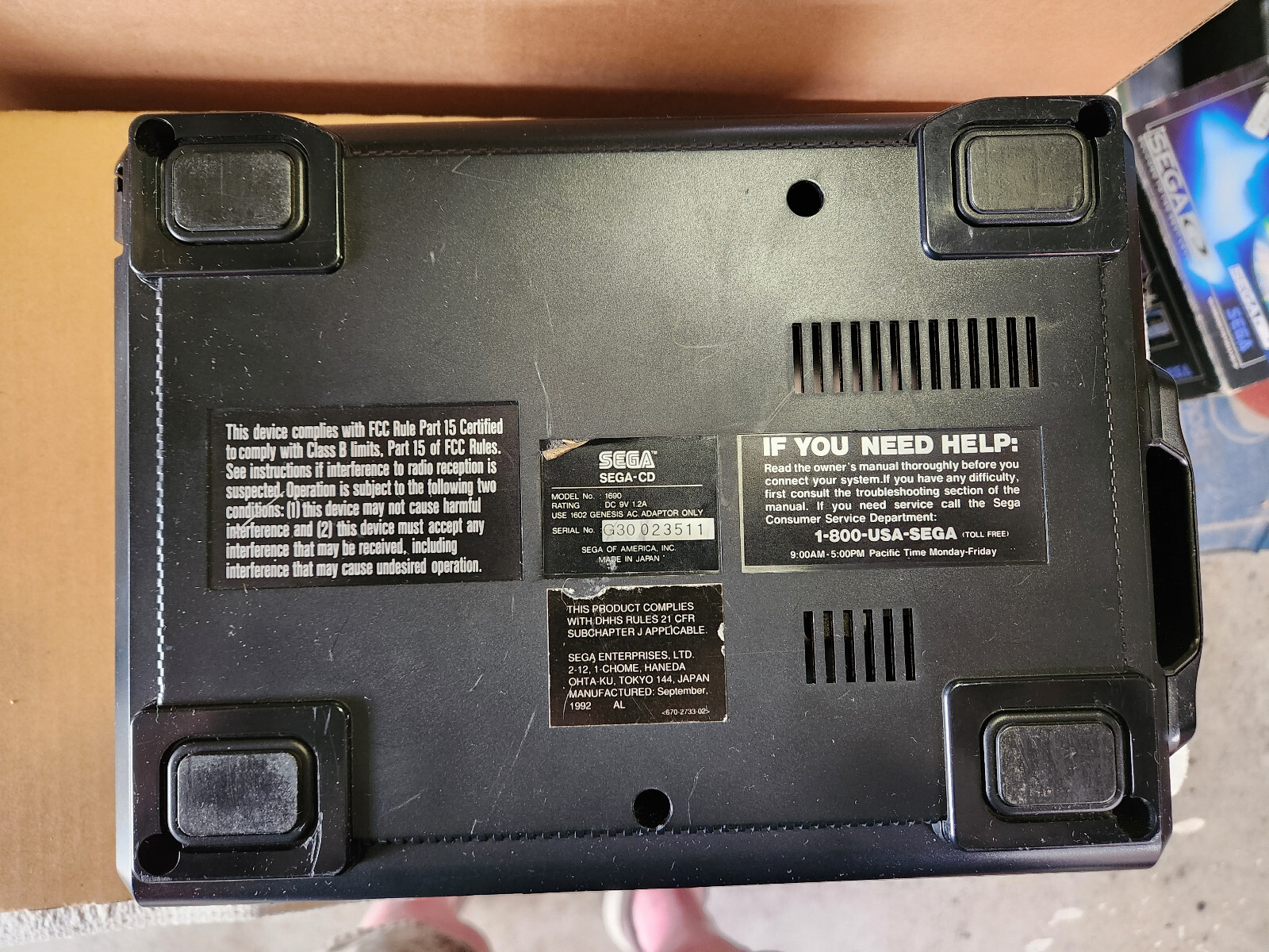 SEGA CD “Front Loading Model 1 Console” COMPLETE in Box! Very RARE! TESTED/XLNT!