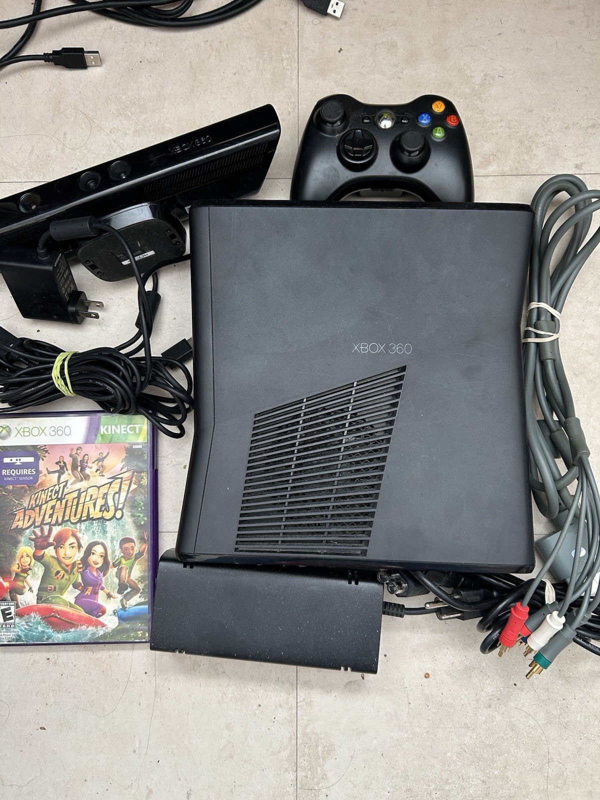 Microsoft Xbox 360 Console Kinect Bundle Slim Model Complete System All Picture!