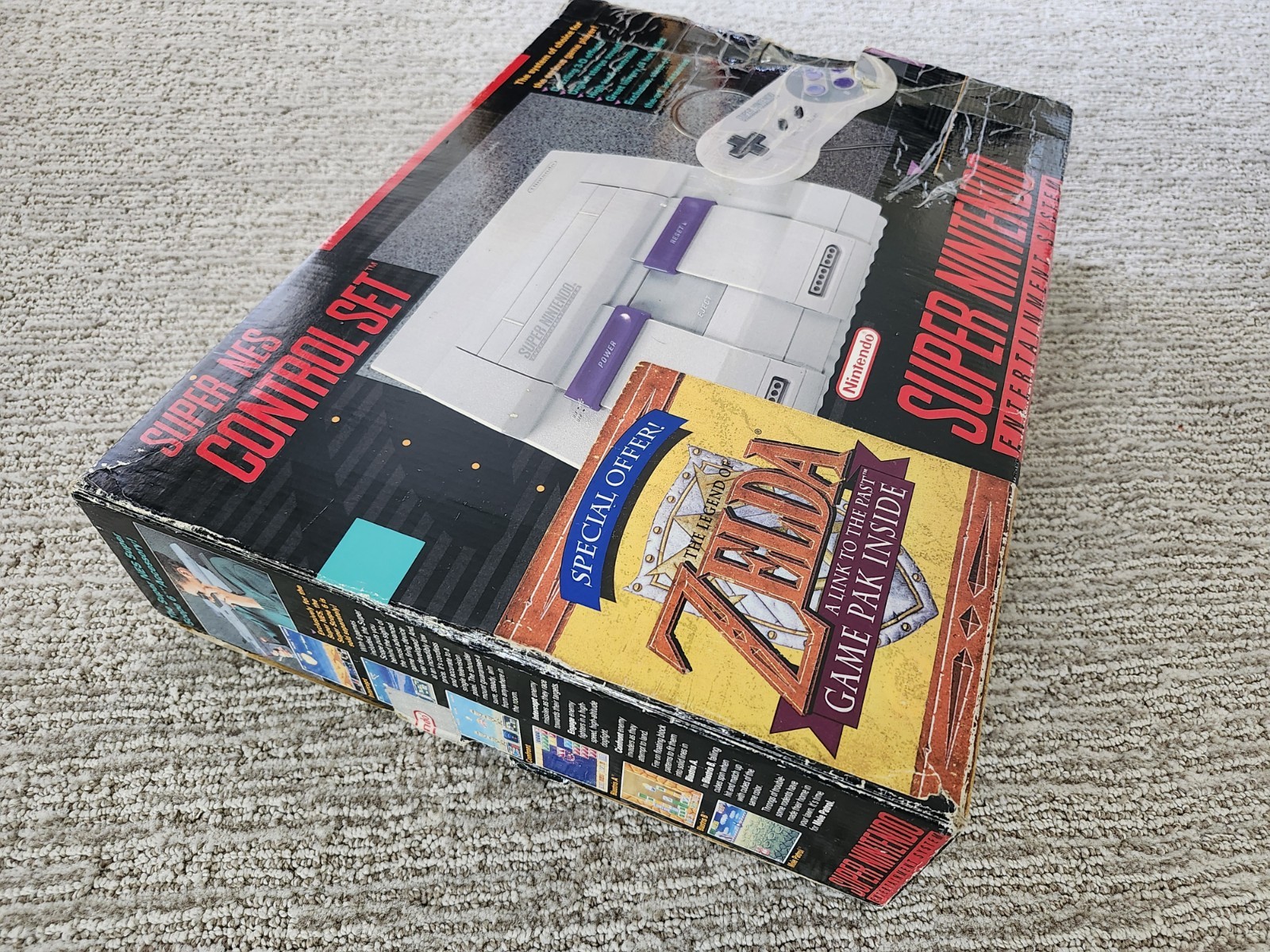 Super Nintendo SNES Console System Zelda: A Link To The Past Bundle CIB RARE