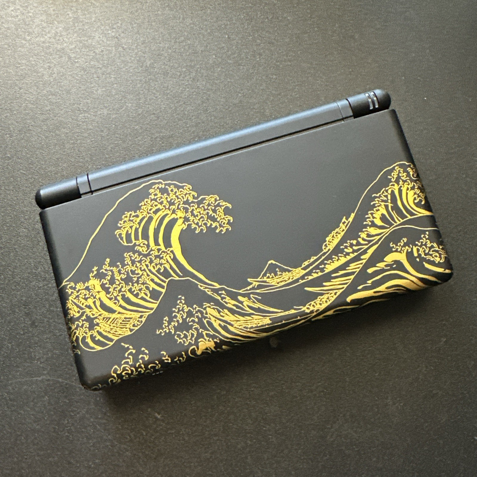 Game + Charger + Black Gold The Great Wave NDSL DS Lite Handheld Console System