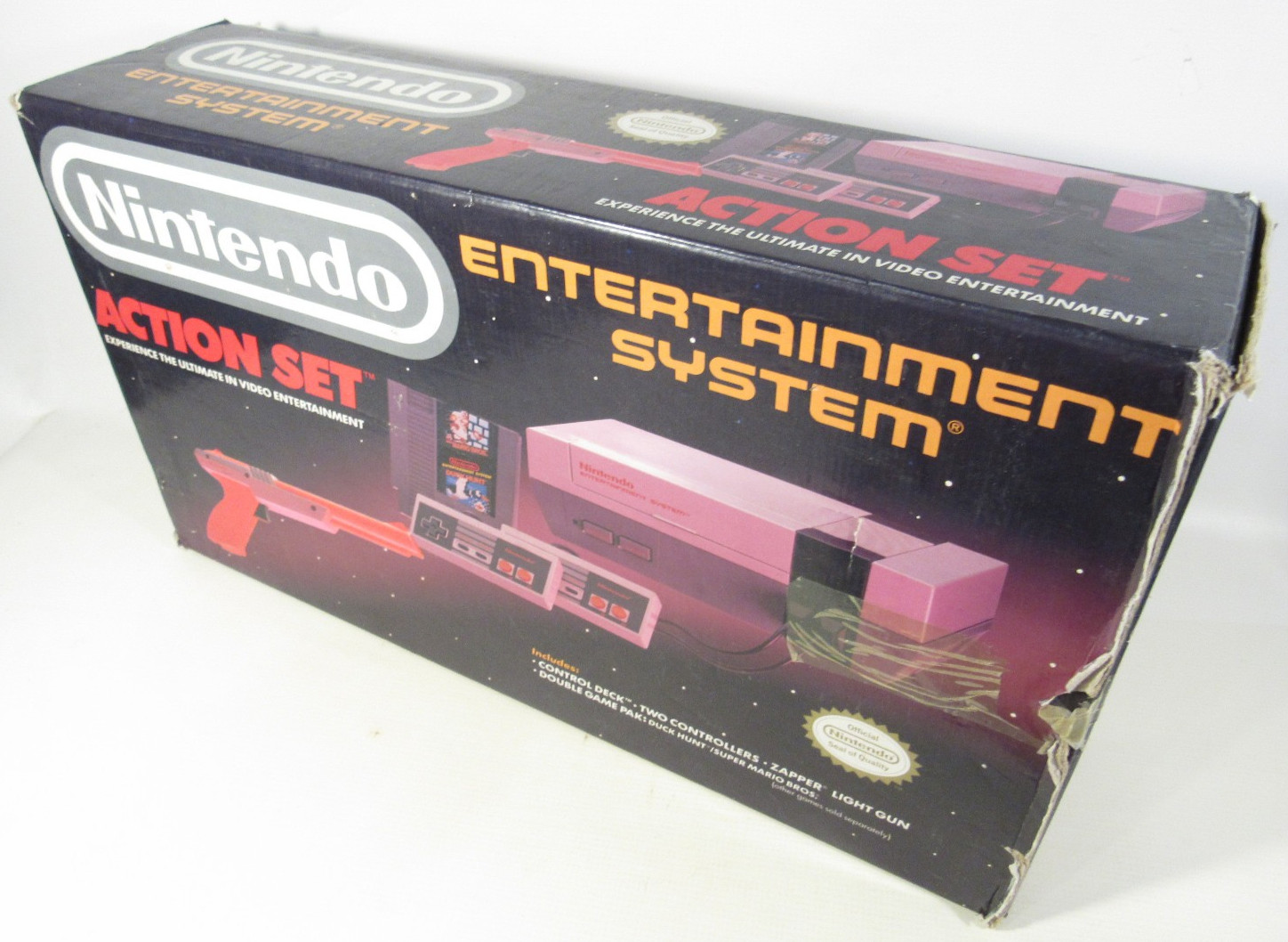 Nintendo NES Action Set Mario/Duck Console CIB Complete in Box – CLEANED/TESTED