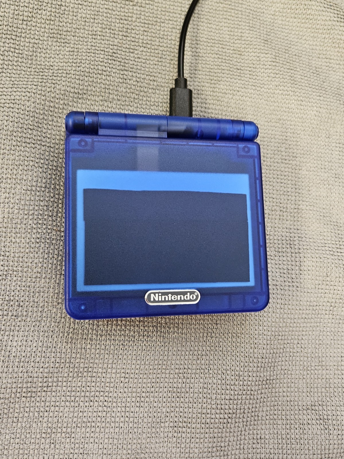 GBA SP – Hispeedido IPS Screen- USB-C Charging – Clear Blue Shell – New Battery