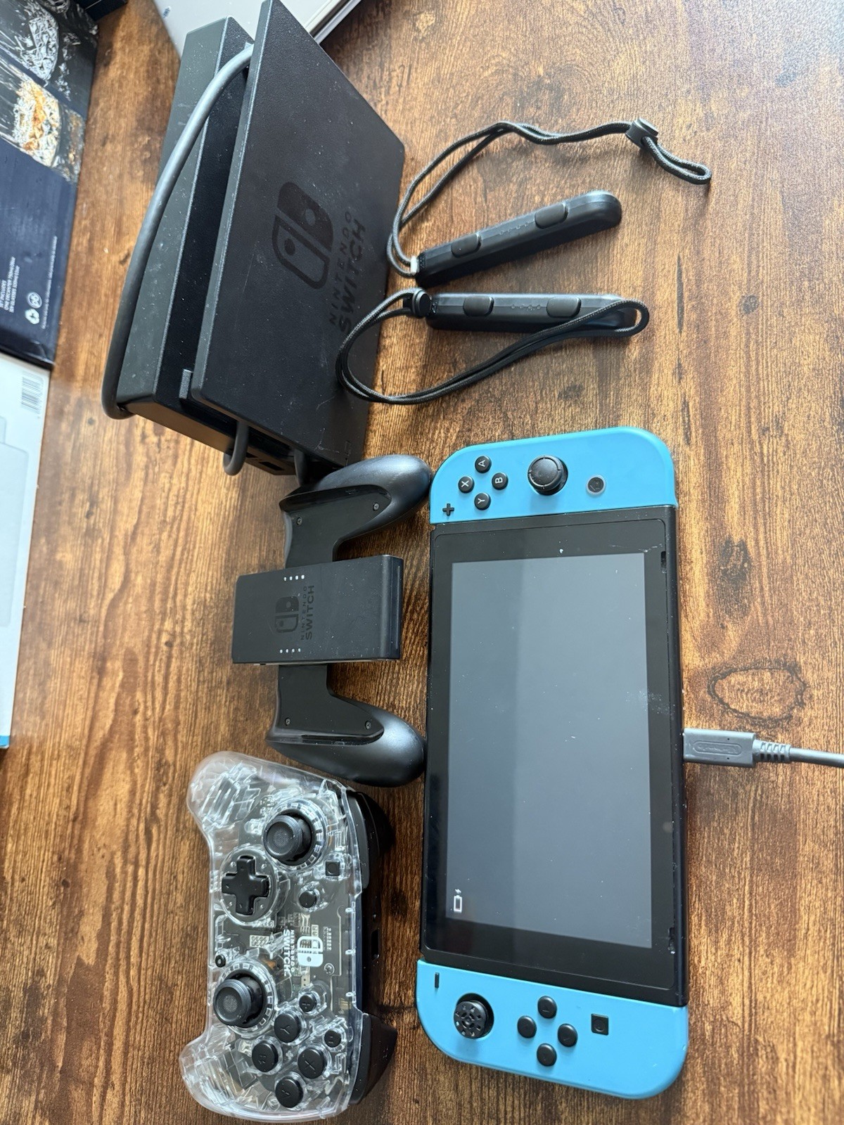 Nintendo Switch Console Blue Joy-Con Dock Power Adapter Wi-Fi HDMI USB-C