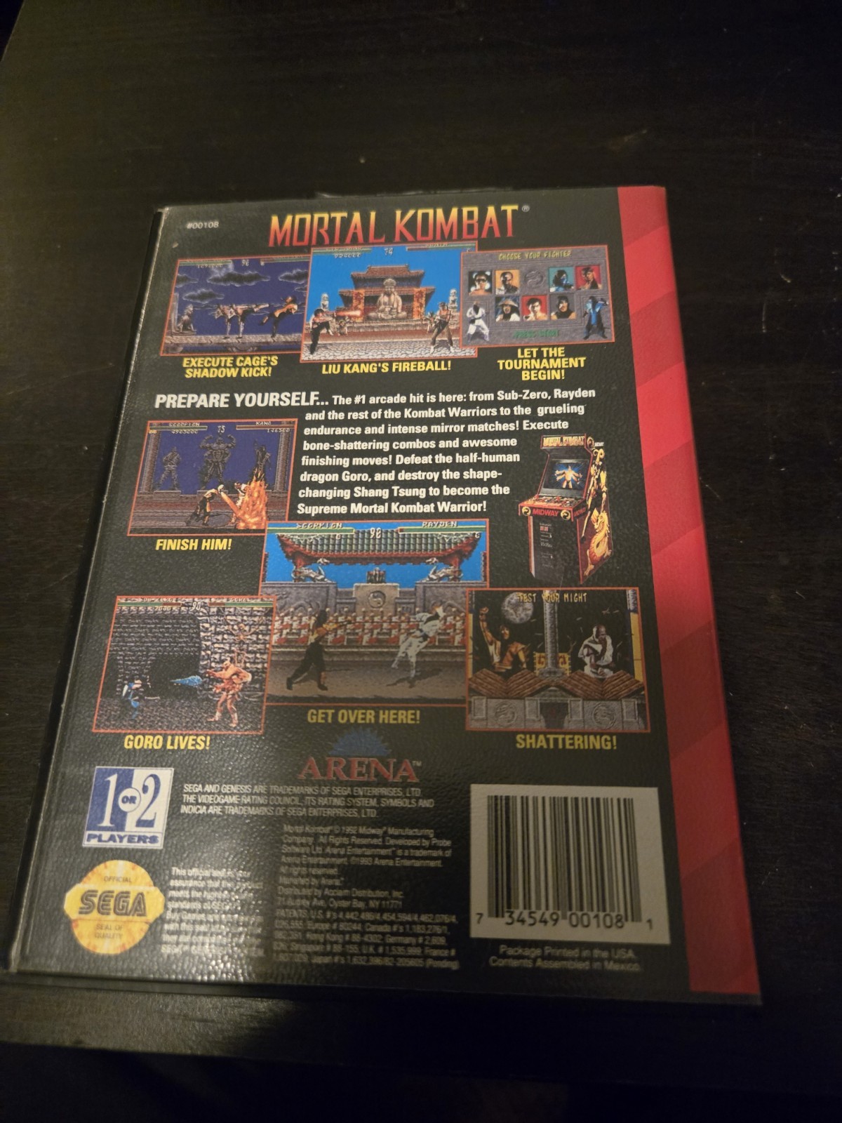 Mortal Kombat Scorpion Custom Sega Genesis Mortal Kombat and StreetFighter 2 SCE