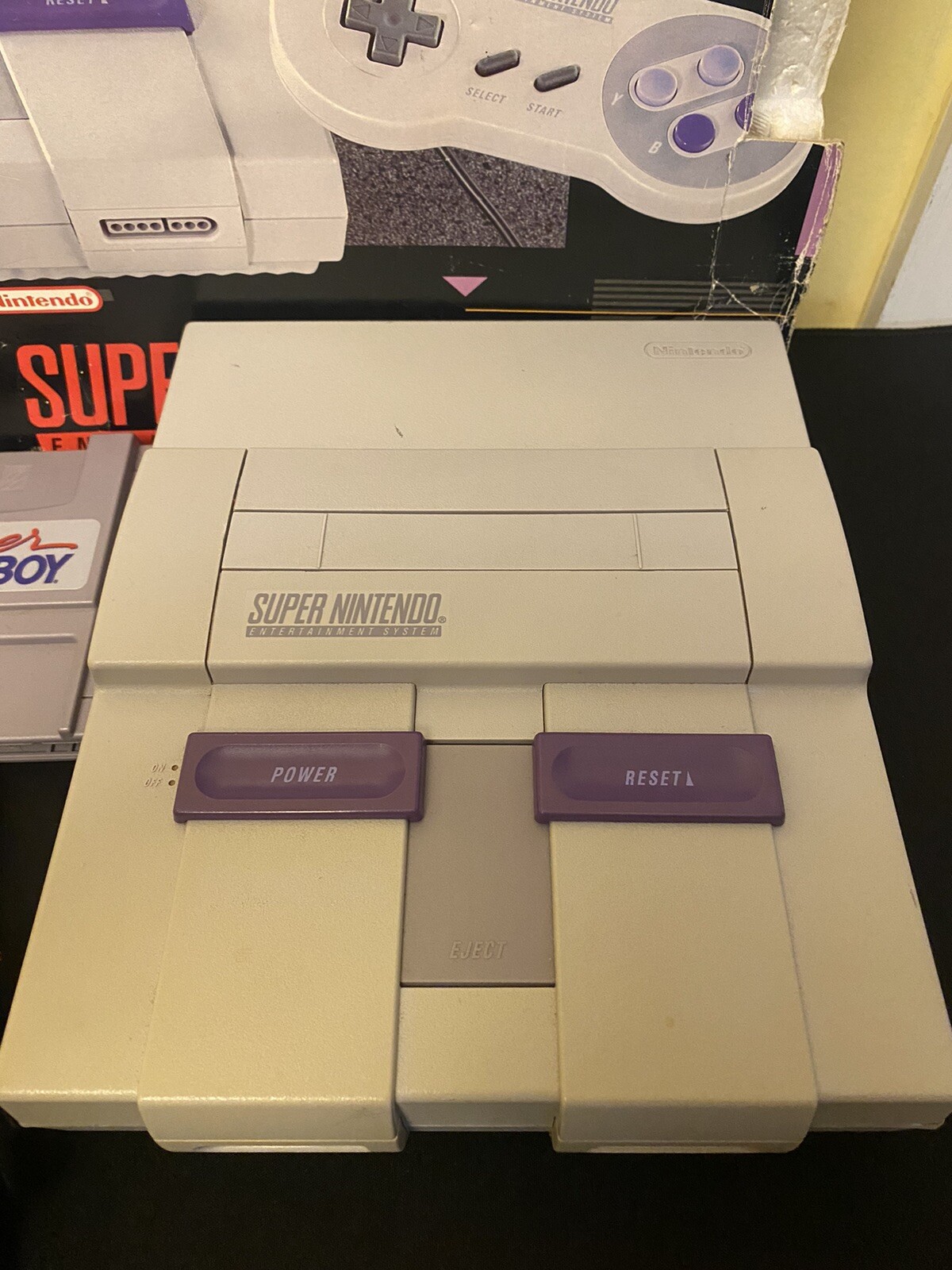 Super Nintendo SNES Control Set System w/ Box & Super Game Boy – READ *TESTED*