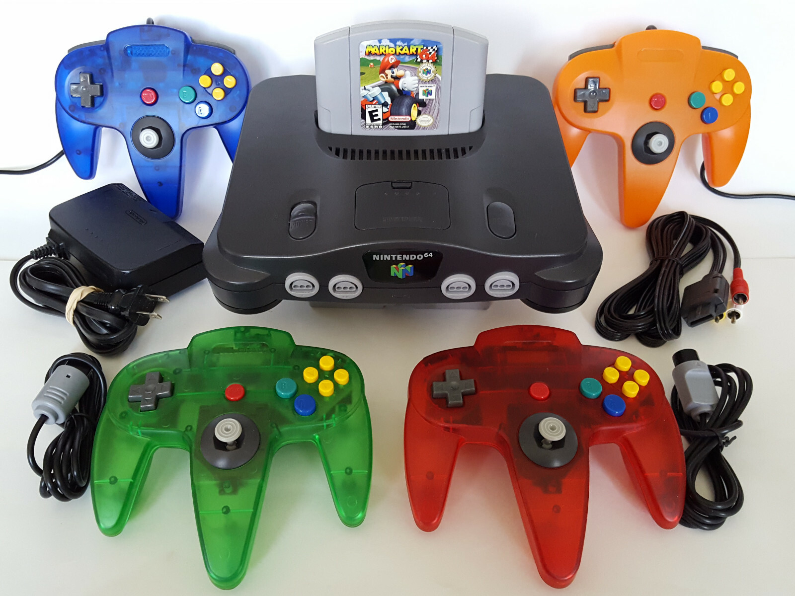 N64 Nintendo 64 Console w/ New Controllers + Mario Kart + Hookups – Fast Ship!