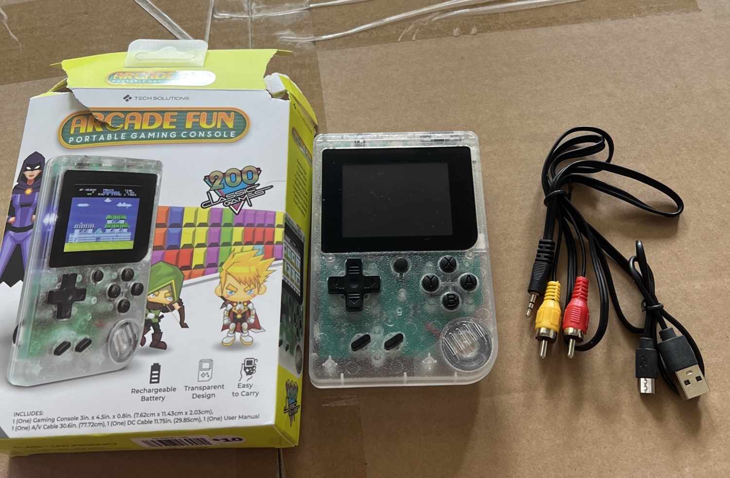 Tech Solutions Arcade Fun Portable Gaming Console Brand New Portable System 1E