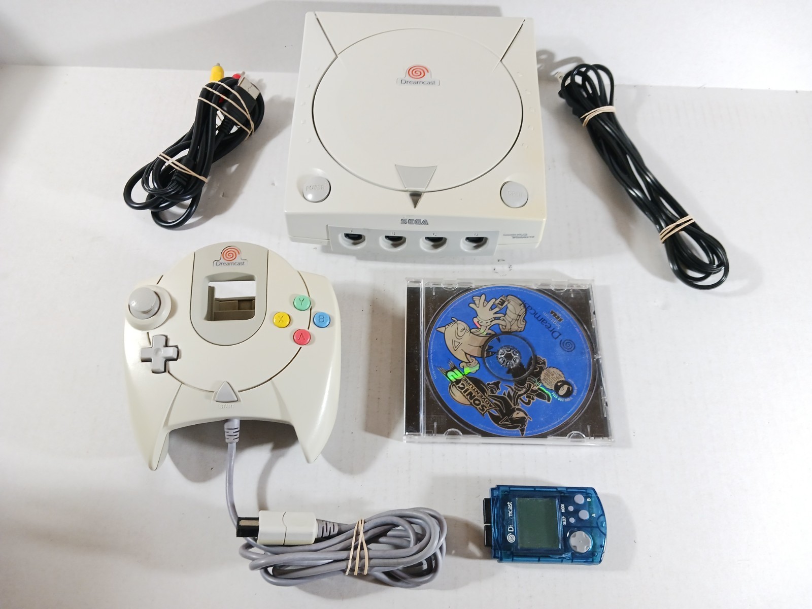 SEGA Dreamcast Console Bundle Tested Working Sonic Adventure 2 Disk Set Lot