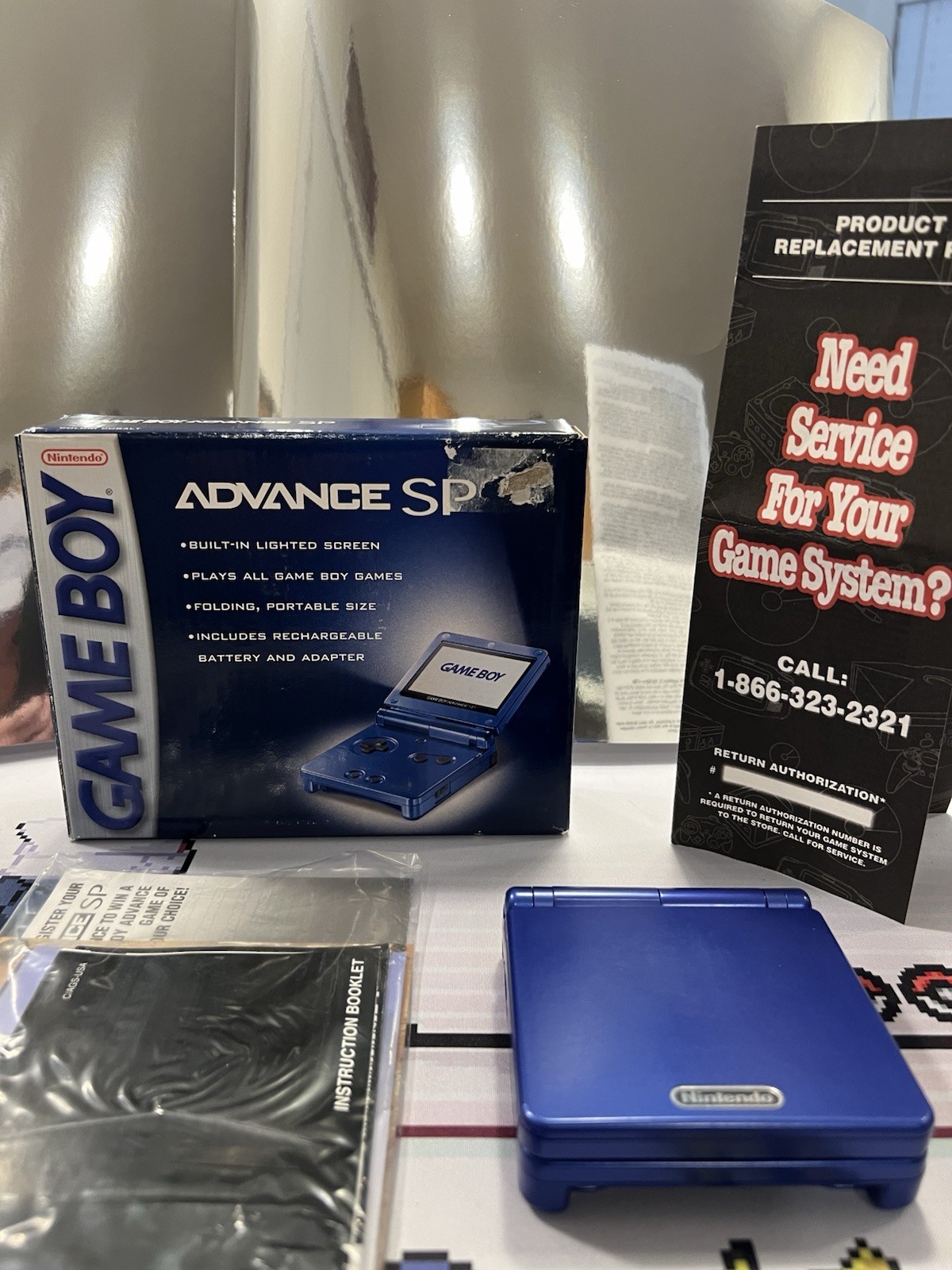 Original Nintendo Game Boy Advance SP – Cobalt Blue CiB w/New Battery (✅ Desc.)